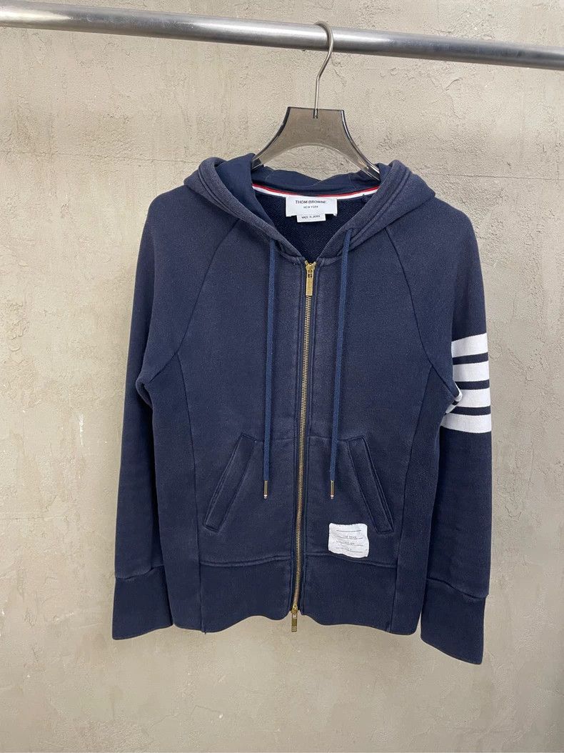 Thom browne Dark blue four-striped zipper jacket 2504-Nexta