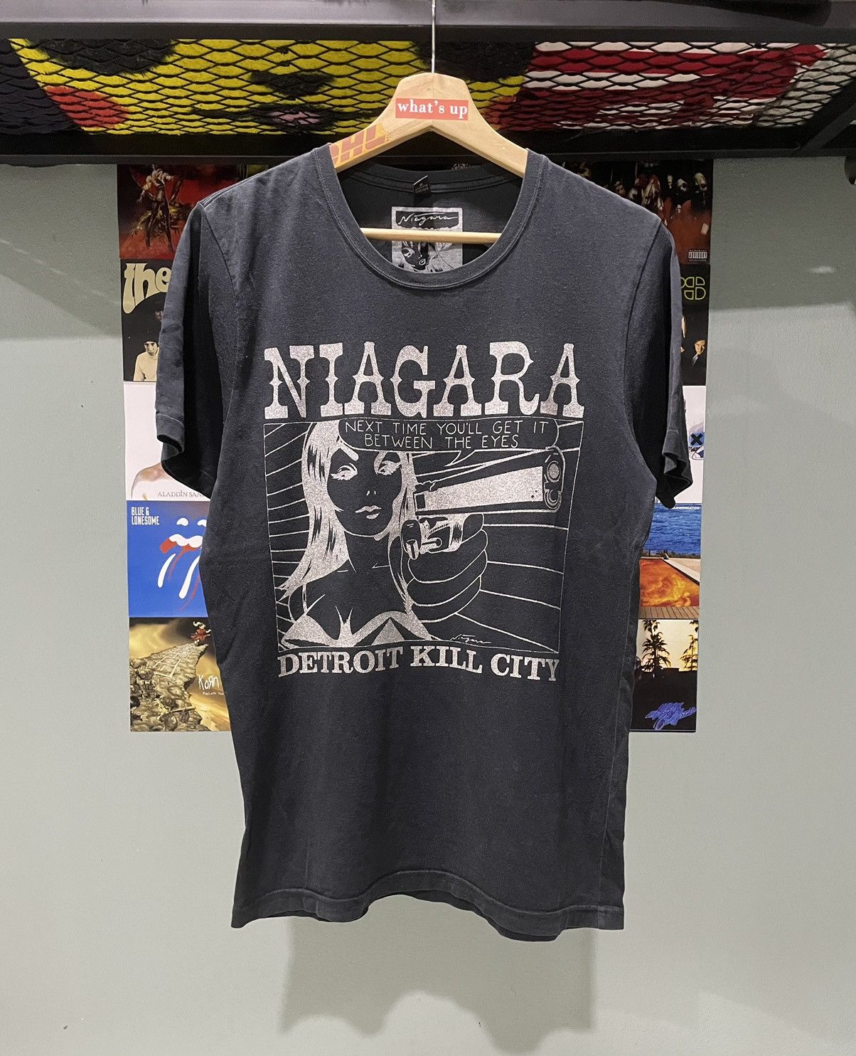 image of VTG Hysteric Glamour Niagara Detroit Kill City Japan in Faded Black, Men's (Size Small)