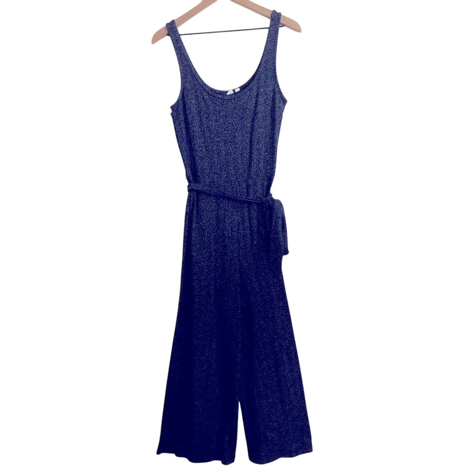 Gap Gap Cotton Knit Blue Wide Leg Scoop Neck Sleeveless Jumpsuit Size 22" - 1 Thumbnail