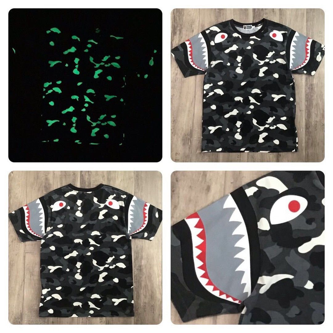 Bape 💫Glow in the dark BAPE City camo shark T-shirt a bathing ape Size US L / EU 52-54 / 3 - 1 Thumbnail
