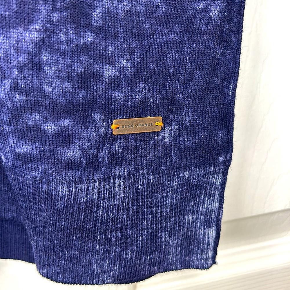 Hugo Boss BOSS ORANGE - L/slv Crew pocket Sweater- Burnout - Navy - Lg Size US L / EU 52-54 / 3 - 3 Thumbnail