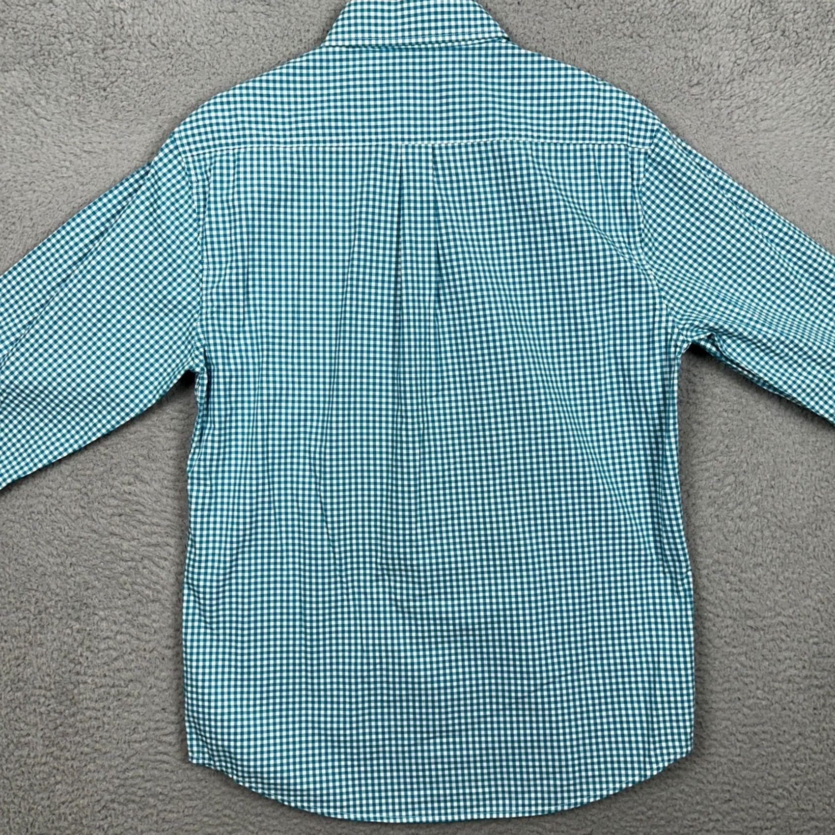 johnnie-O Johnnie-O Shirt Mens M Teal White Button-Down Gingham Check Long Sleeve EUC Size US M / EU 48-50 / 2 - 3 Thumbnail