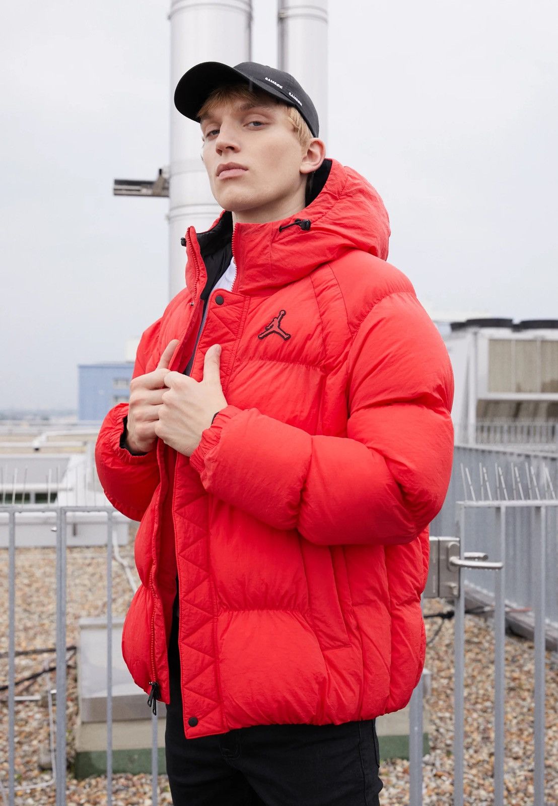 image of Jordan Nike New! Nike Air Jordan Essential Puffer Jacket in Red, Men's (Size Small)