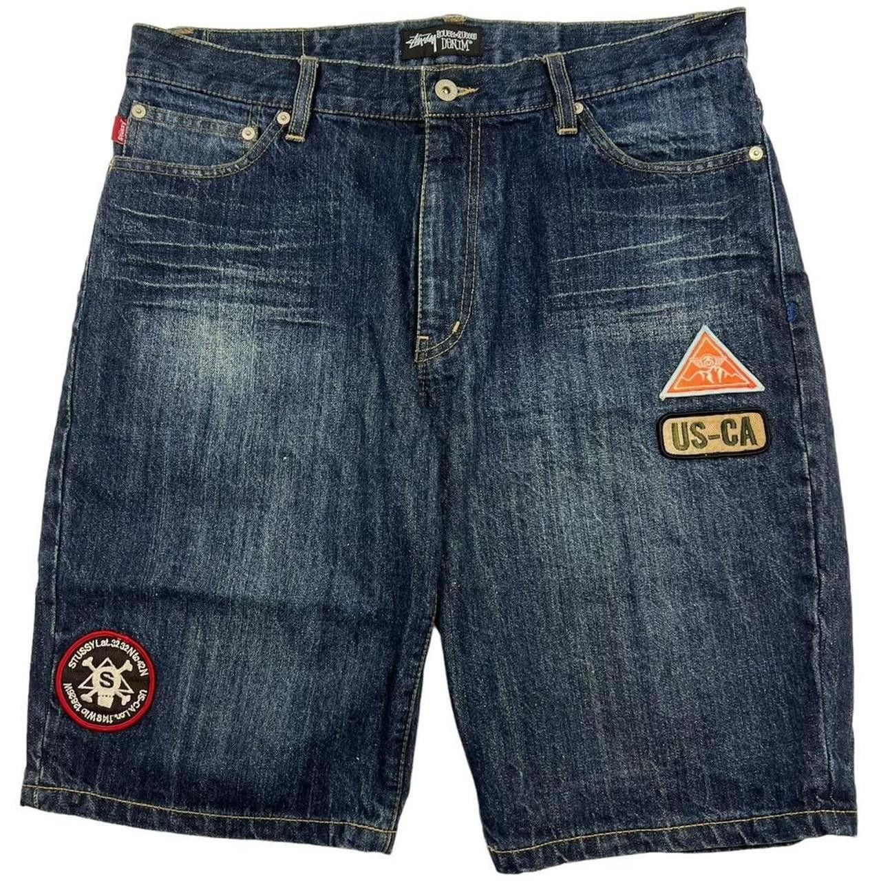 Stussy Vintage 2000s Stussy Patch Denim Shorts / Jorts - Waist: 36” Size US 36 / EU 52 - 1 Thumbnail