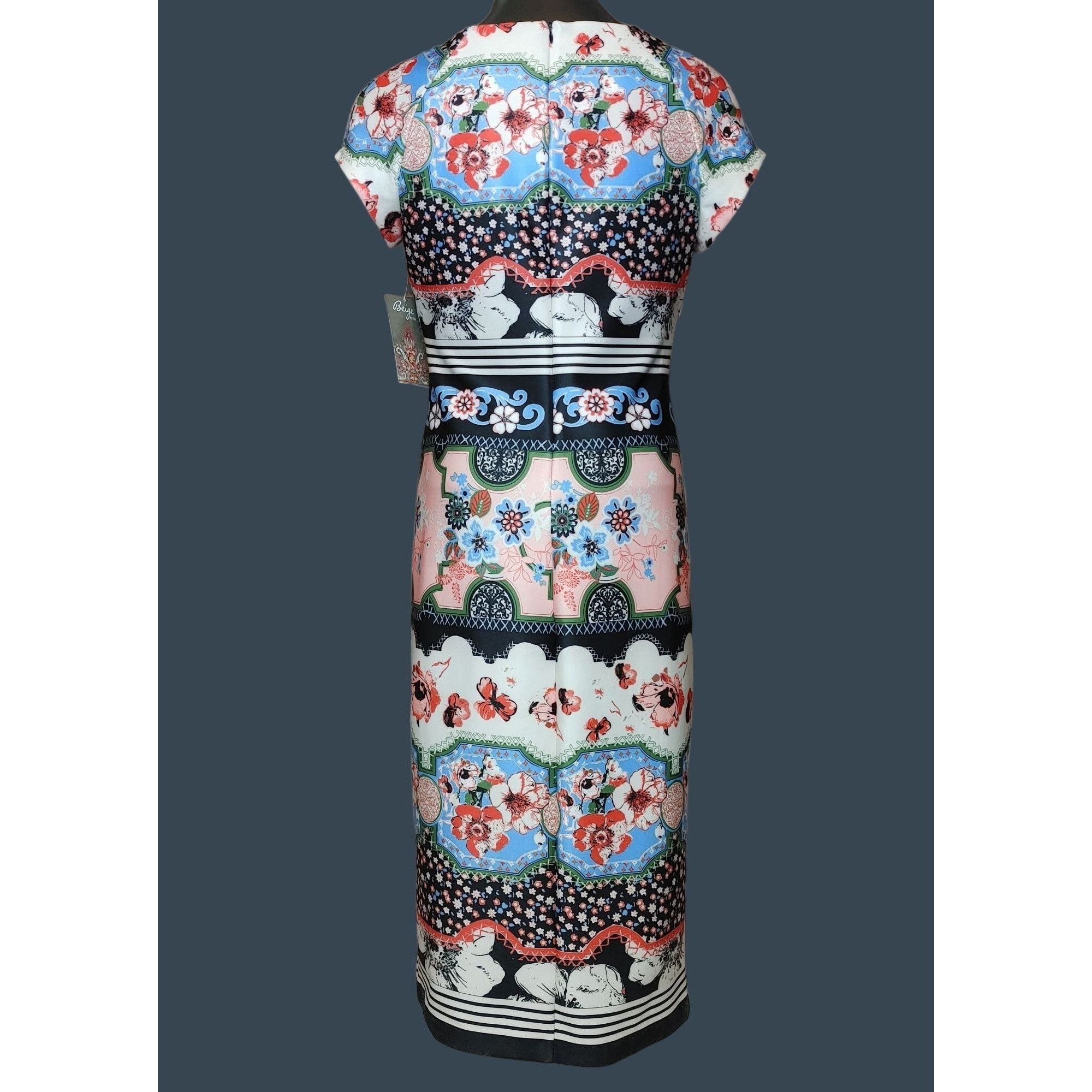 Other NWT Beige by ECI Womens Floral Long Sheath Dress Size 4 Asia Size S / US 4 / IT 40 - 2 Thumbnail