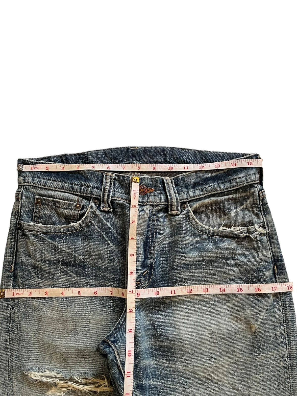 Japanese Brand SALES🔥Vintage Japanese Faded Wash Distress Bootcut Jeans Size US 31 - 11 Thumbnail