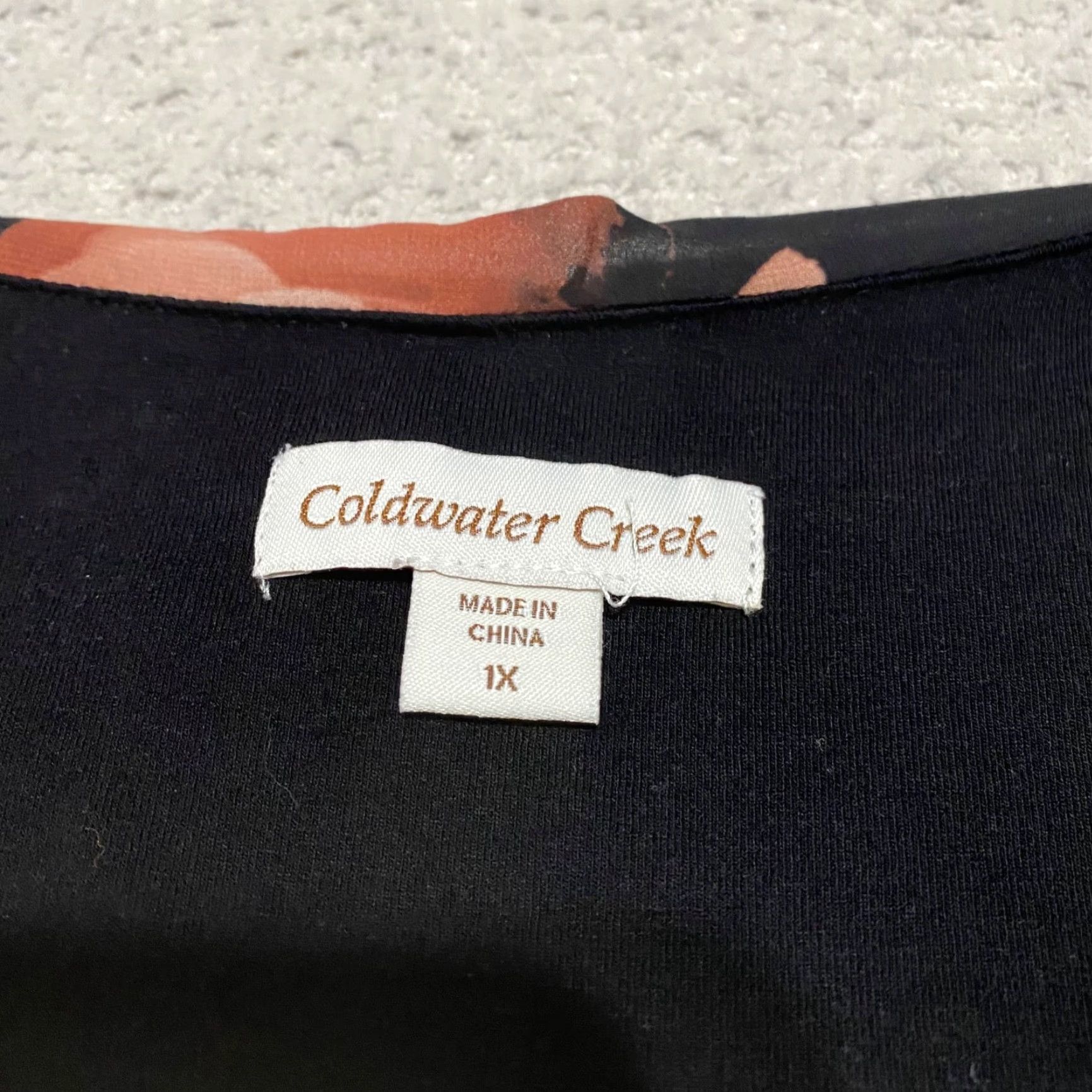 Coldwater Creek Coldwater Creek Womens Dress 1X Plus Multicolor Floral Chiffon Tunic Lined Size XL / US 12-14 / IT 48-50 - 3 Thumbnail