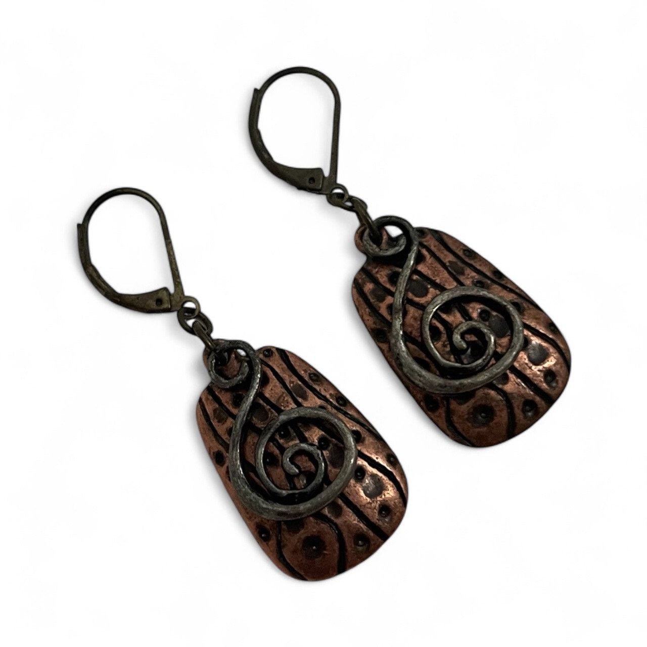 Other Vintage Bronze & Silver Swirl Earrings Size ONE SIZE - 1 Thumbnail