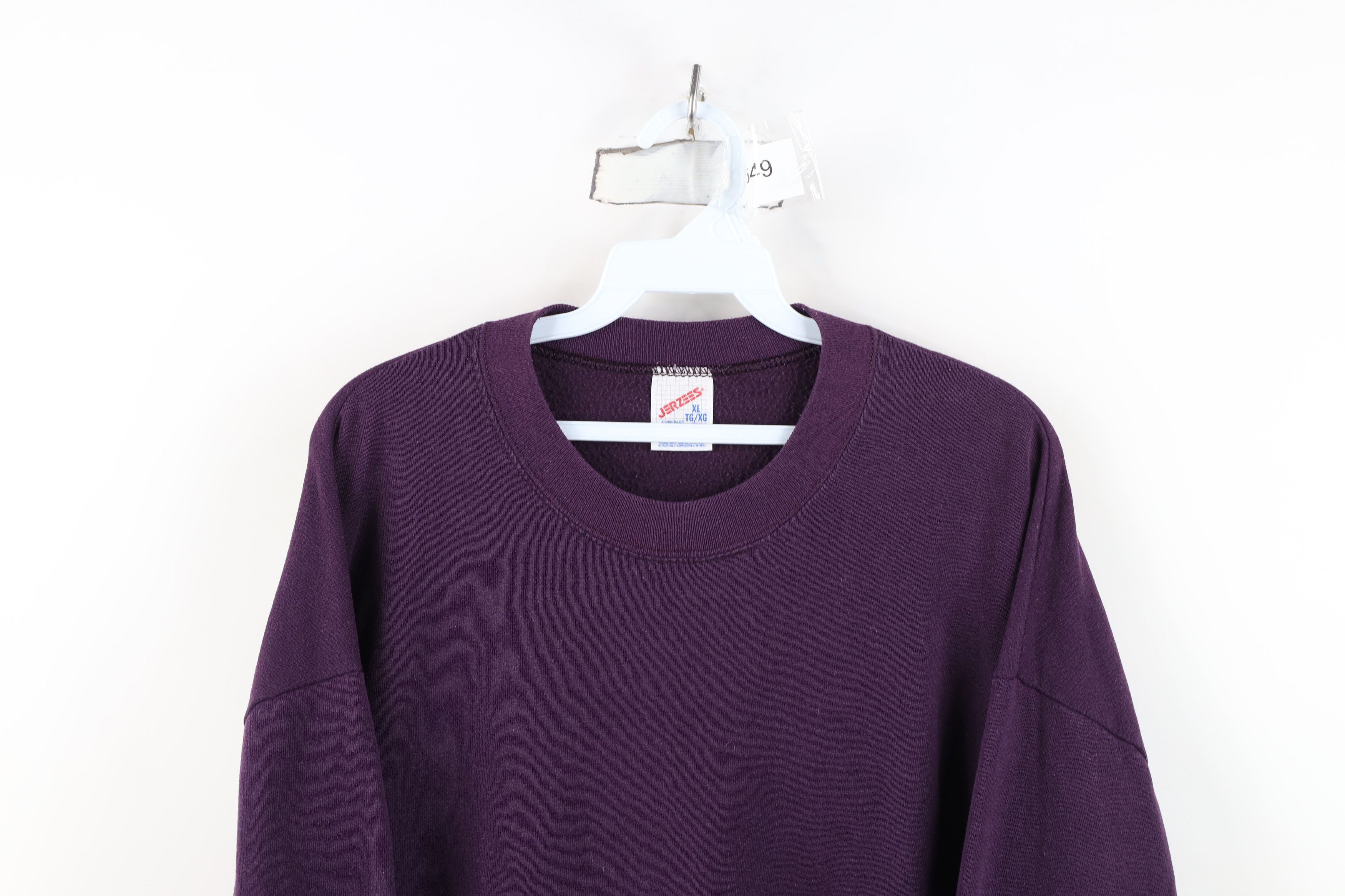 Vintage Vintage 90s Streetwear Blank Crewneck Sweatshirt Purple USA Size XL / US 12-14 / IT 48-50 - 2 Thumbnail