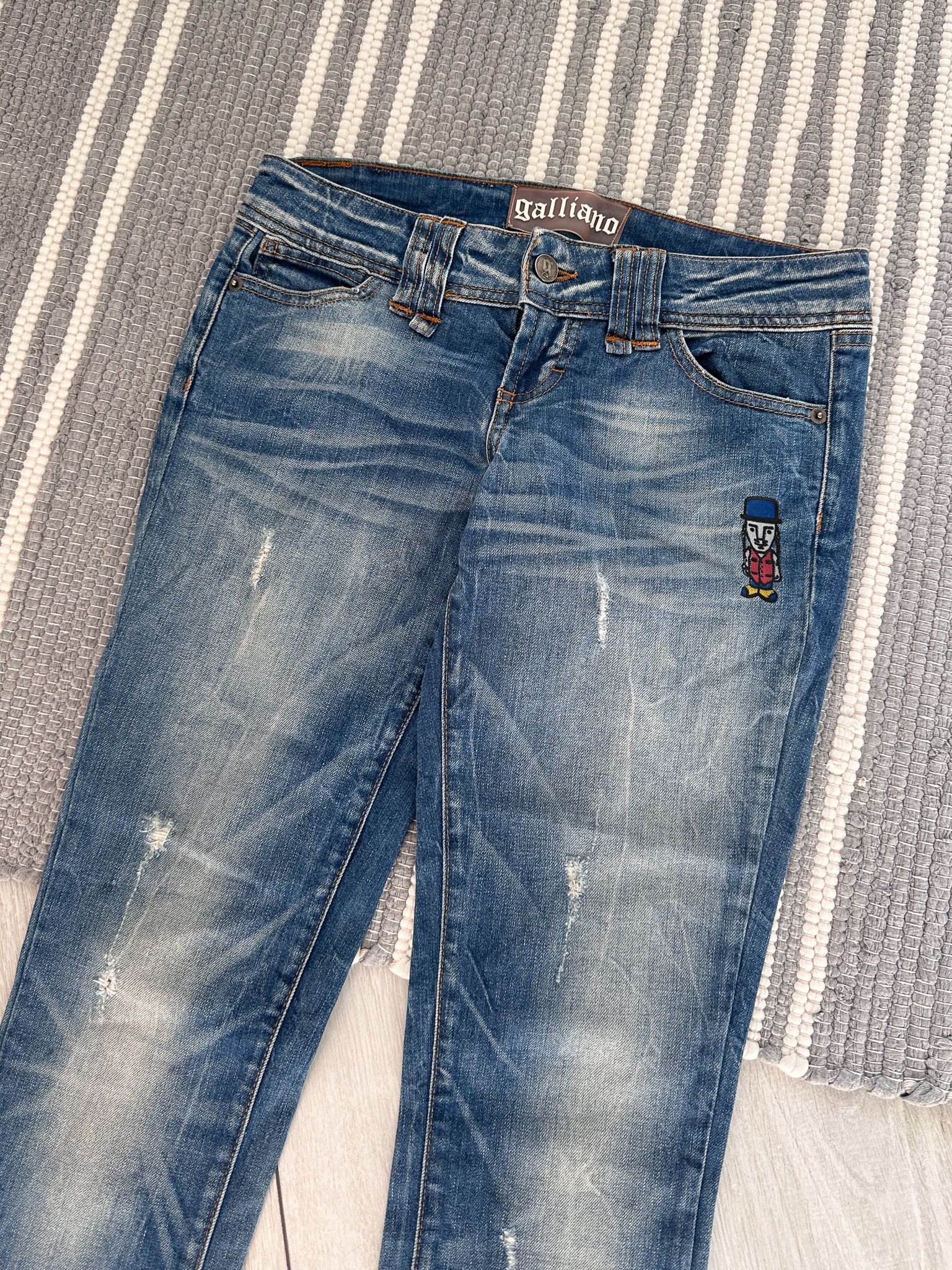 John Galliano Vintage Galliano Blue Denim Jeans Pants Size 28" / US 6 / IT 42 - 3 Thumbnail