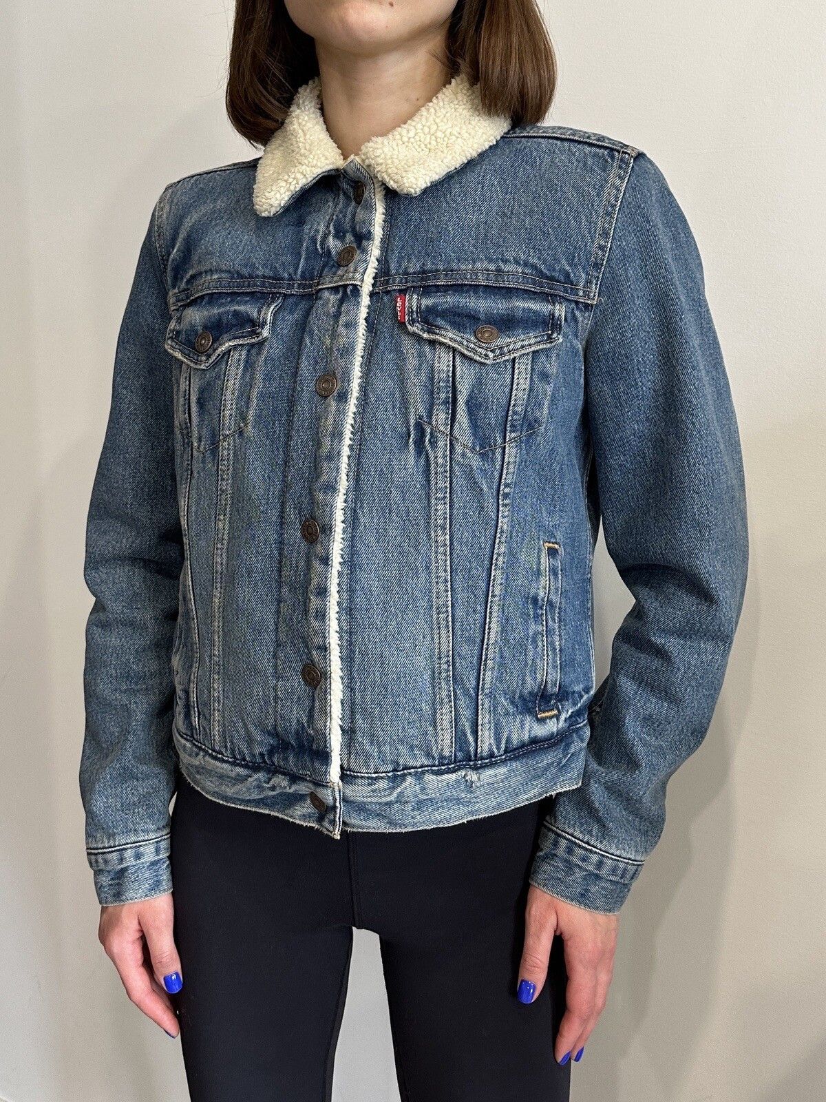 Levi's Levis Womens Denim Sherpa Lined Trucker Jacket Women's Sz S Size S / US 4 / IT 40 - 1 Thumbnail