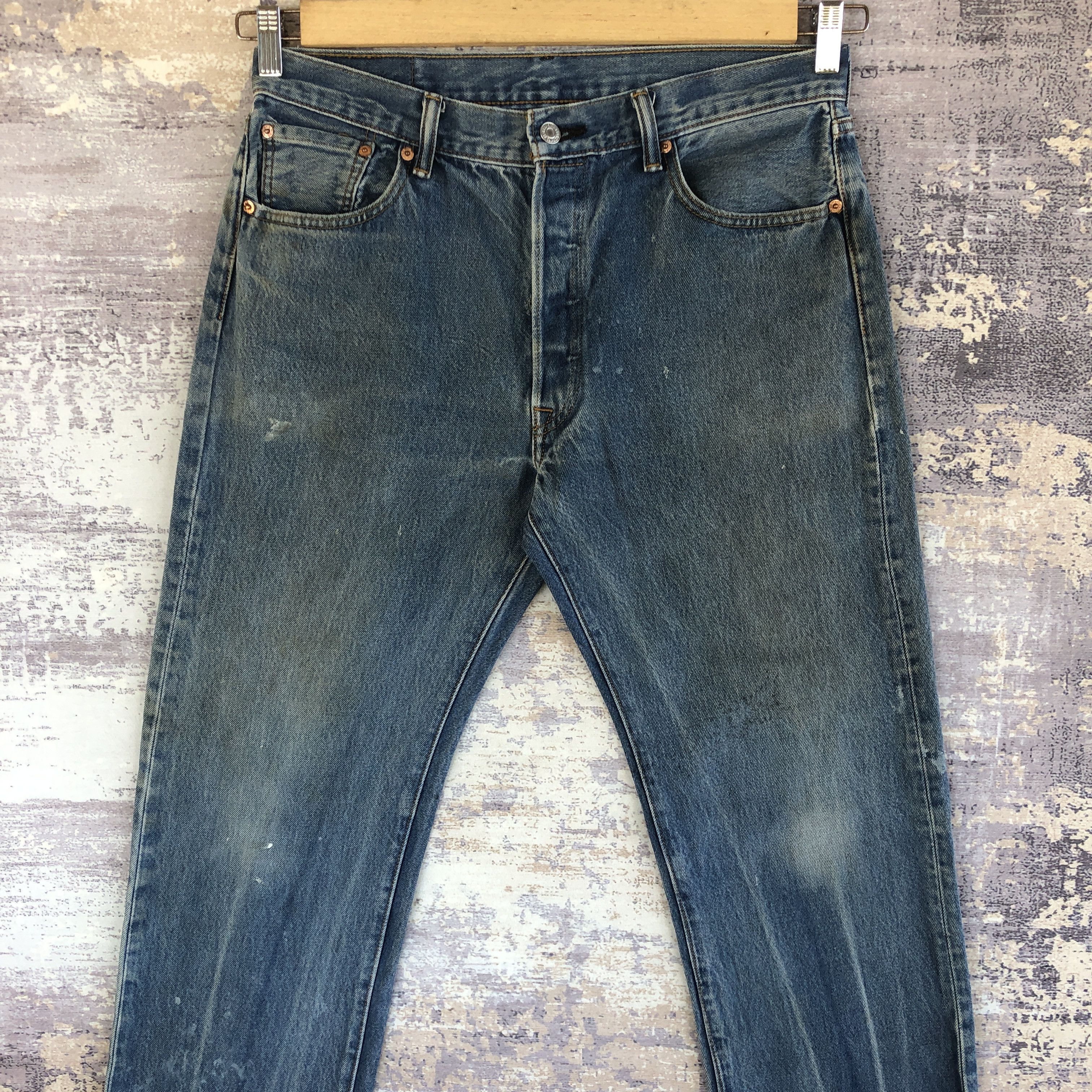 Levi's Vintage LVC 90s Levis 501 Faded Jeans Levi's Stonewsh Denim Size US 32 / EU 48 - 3 Thumbnail