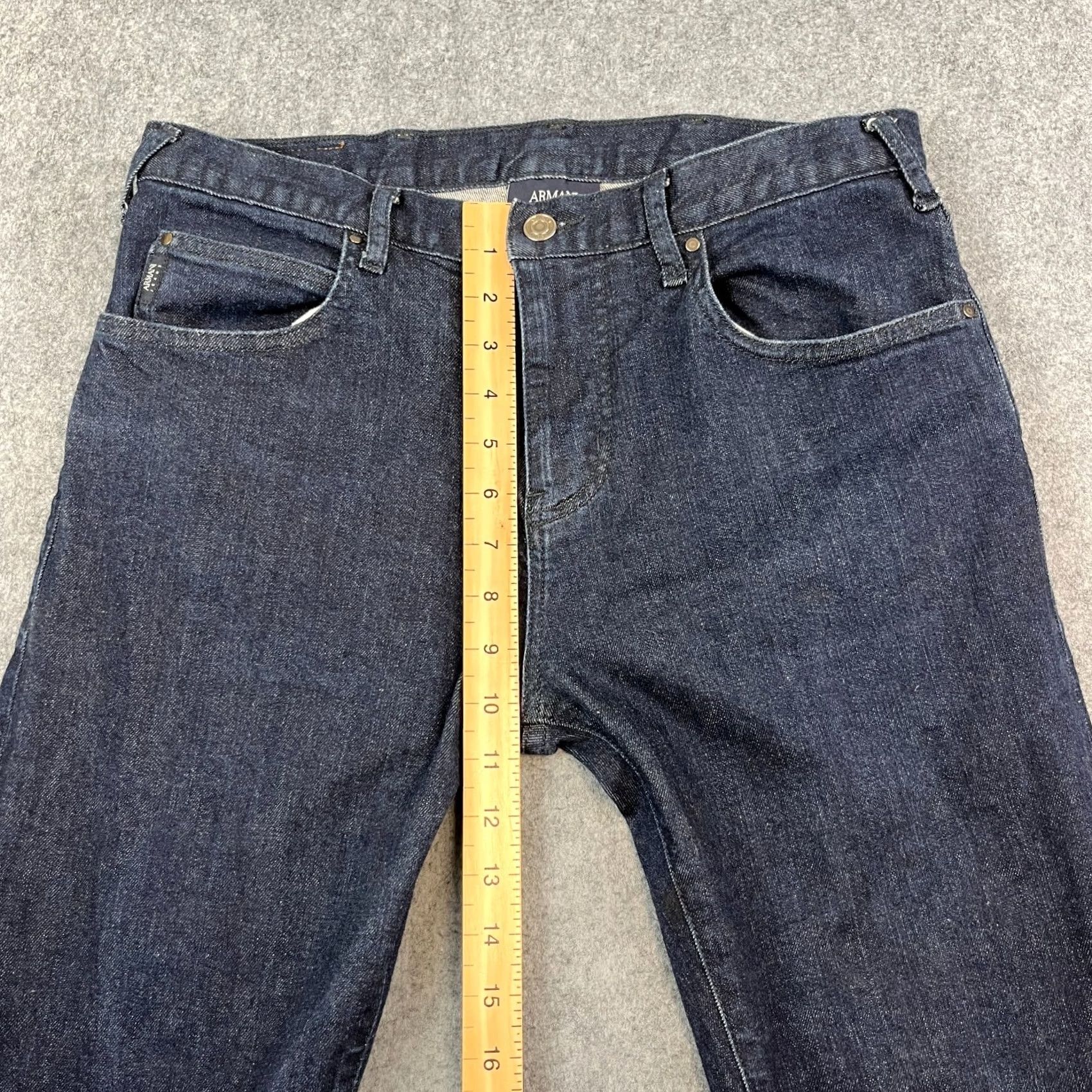 Vintage Armani Jeans Jeans Slim Straight 32 Dark Wash Blue Indigo Stretch J45 Mens Regular Size US 32 / EU 48 - 5 Thumbnail