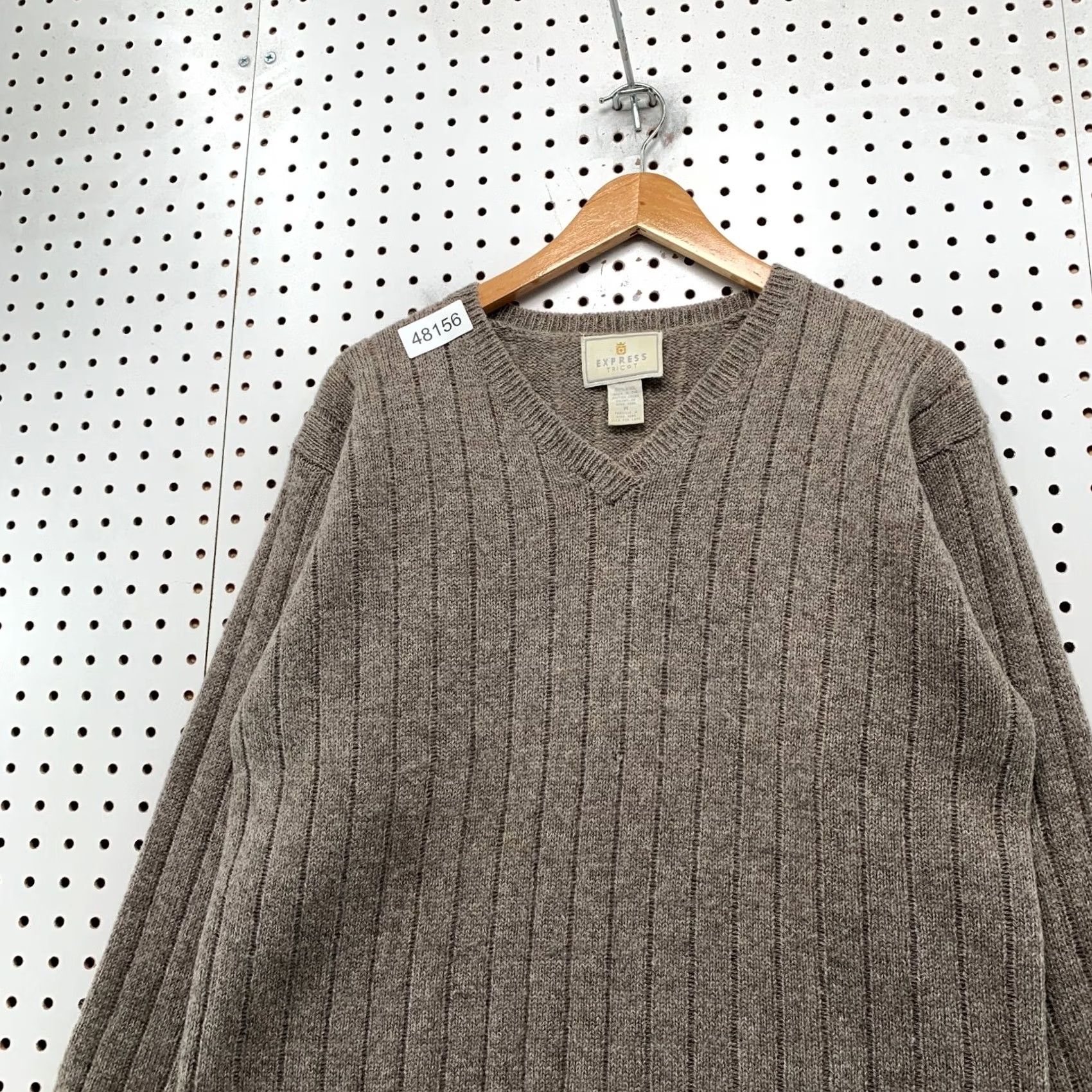 Express Express Tricot Wool Sweater Womens M Brown 100% Wool Hong Kong Vintage Size M / US 6-8 / IT 42-44 - 5 Thumbnail