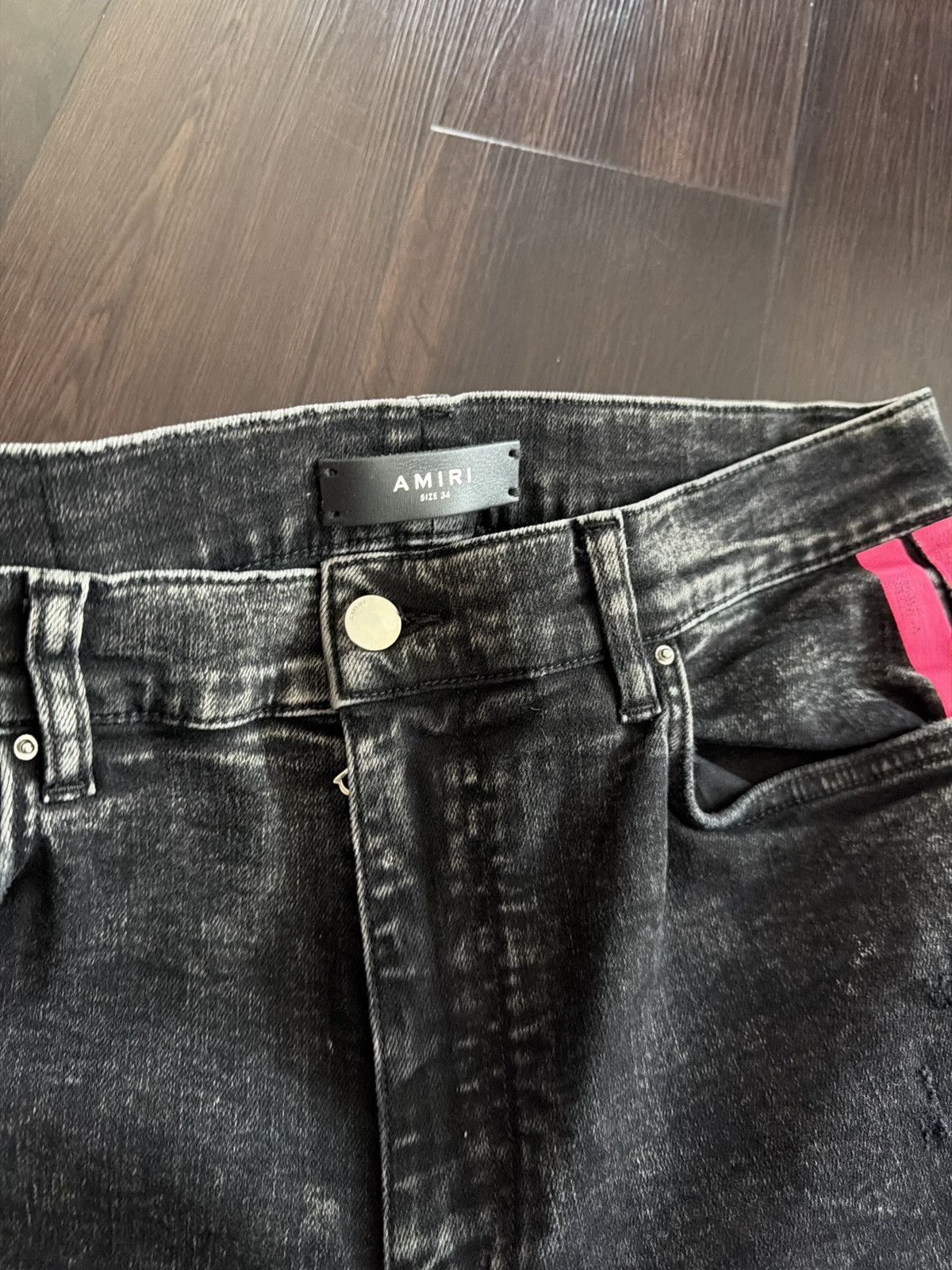 Amiri Amiri Black With Pink Stripes Jeans Size US 34 / EU 50 - 3 Thumbnail