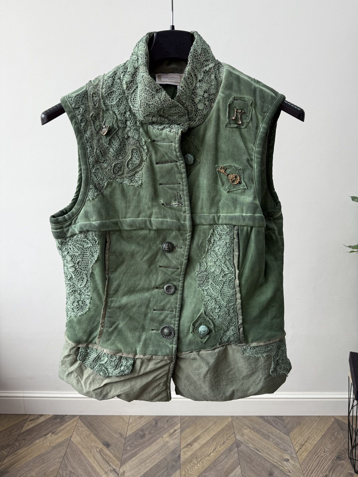 Elisa Cavaletti Vintage Elisa Cavaletti Club Women’s Green Patchwork Vest Size L / US 10 / IT 46 - 2 Thumbnail