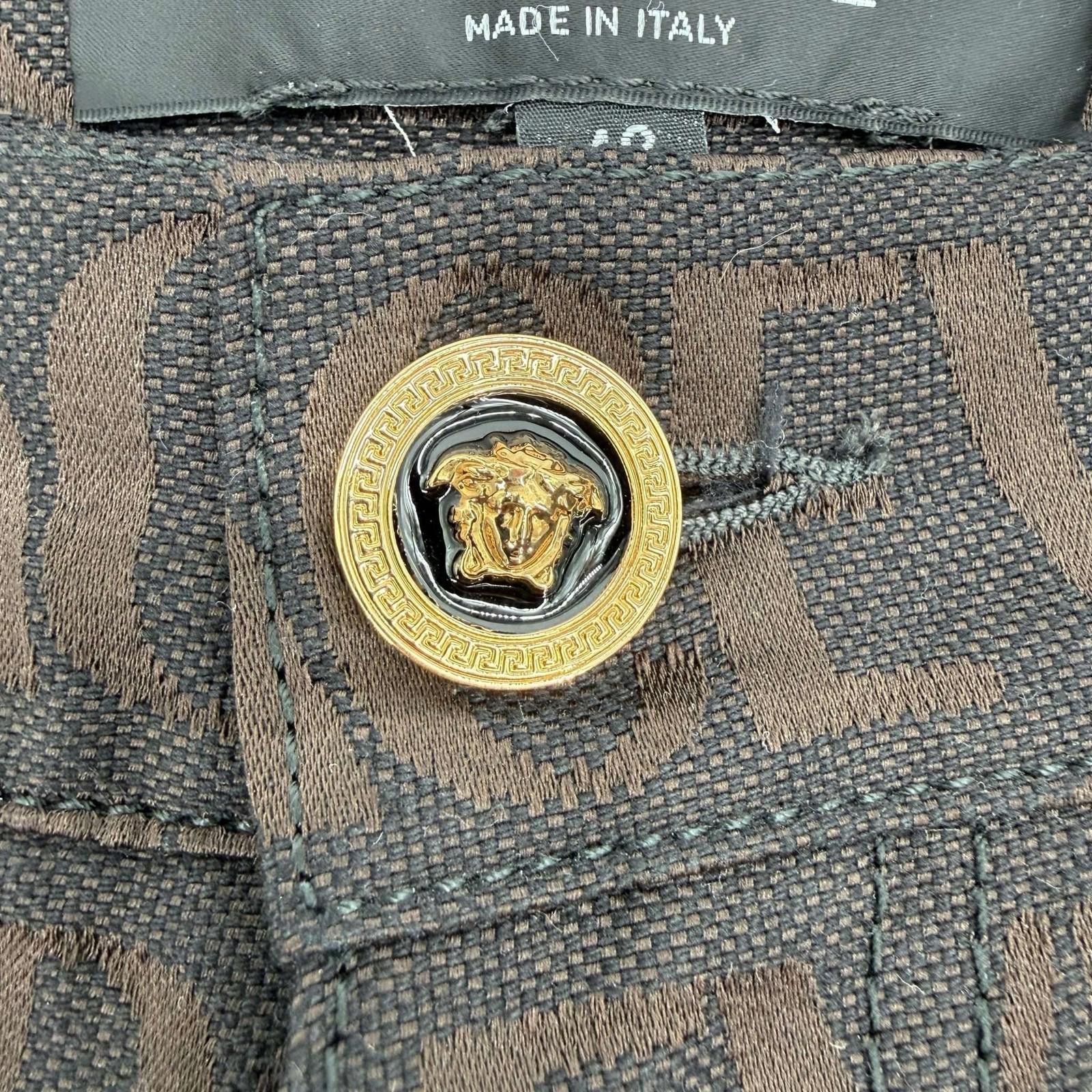 Versace Versace All-Over Logo Brown Denim Jeans 48 Used Size US 44 / EU 60 - 4 Thumbnail