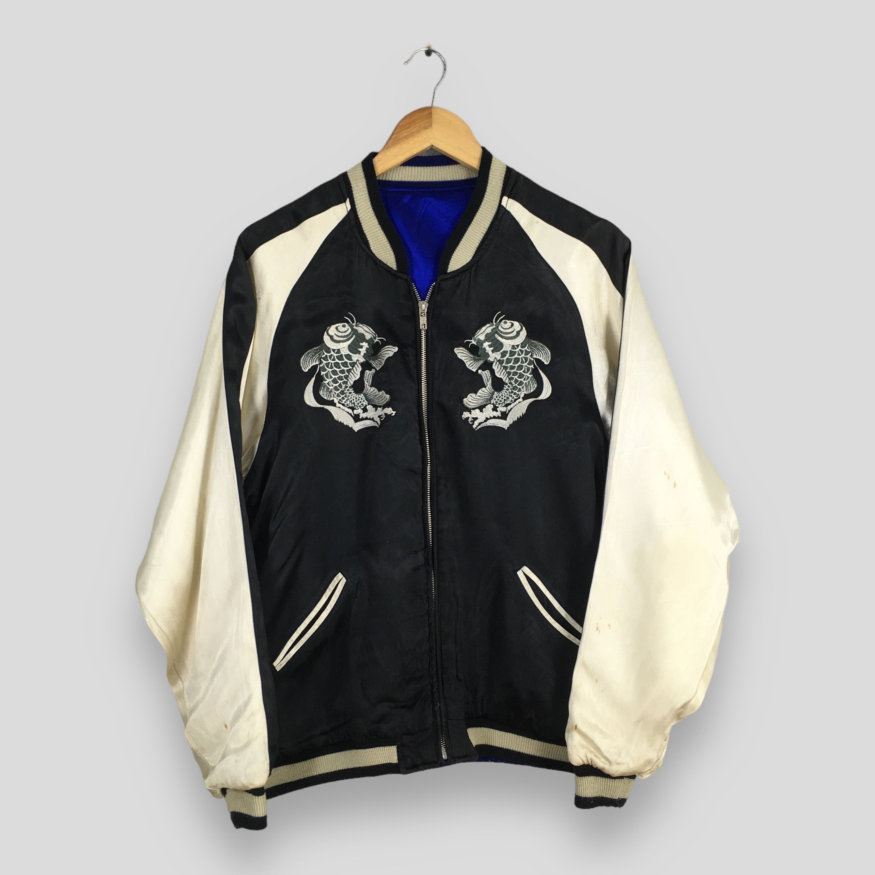 IOLANI Vintage 80s Iolani Sukajan Japan Fish Koi Rayon Jacket Large Size US L / EU 52-54 / 3 - 3 Thumbnail