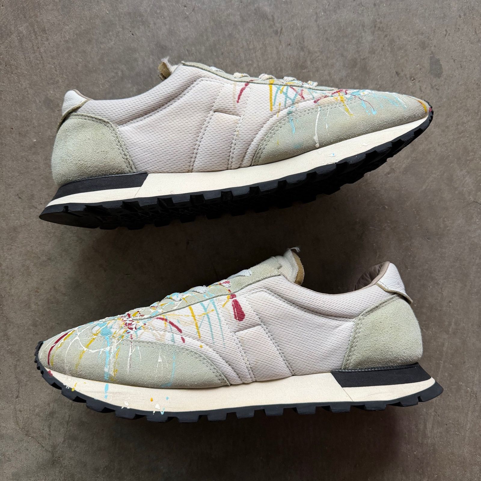 Maison Margiela Maison Margiela Panelled Retro Runner Splatter Sneakers Size US 8 / EU 41 - 3 Thumbnail