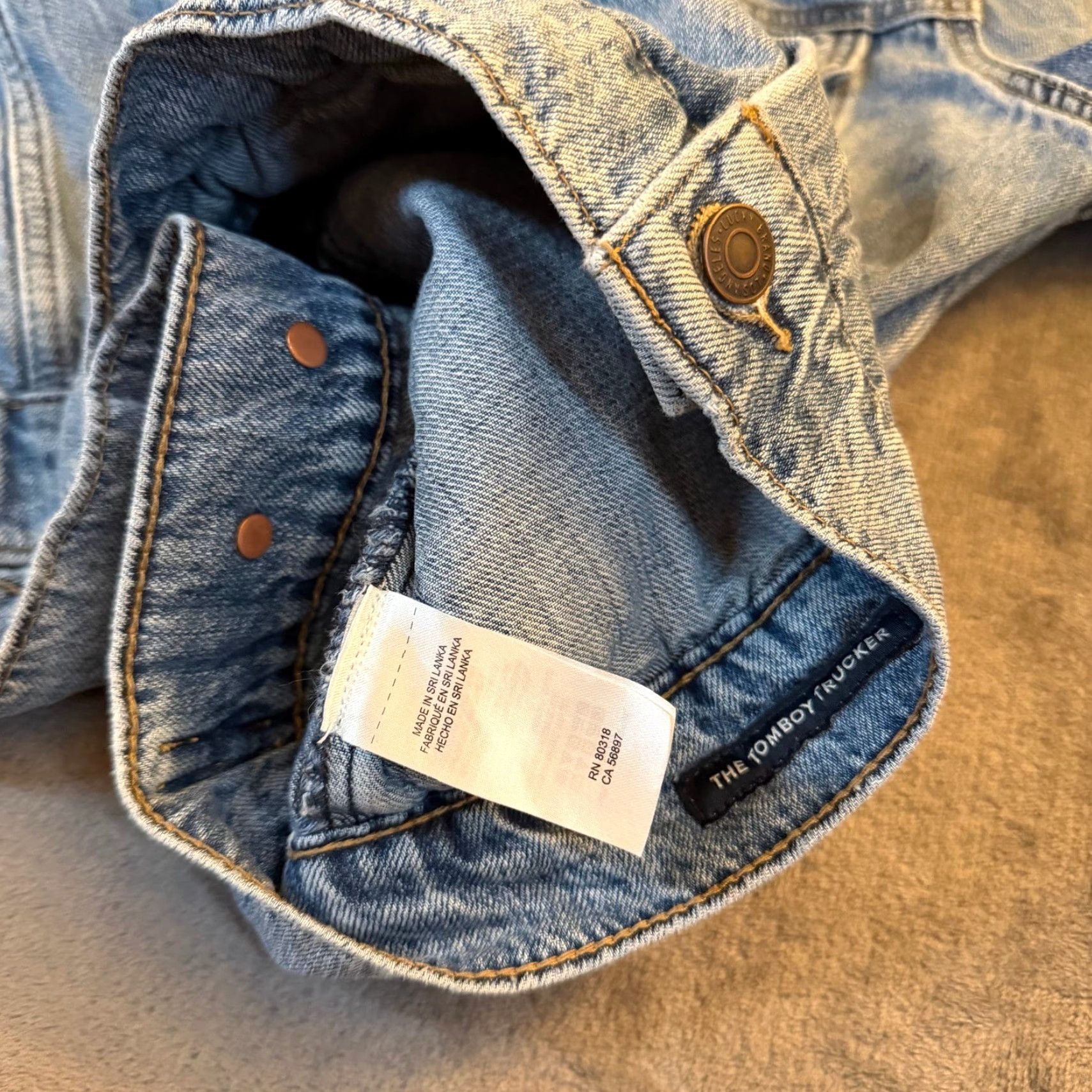 Lucky Brand Lucky Brand Tomboy Trucker Denim Jacket Light Wash Blue Womens Large Size L / US 10 / IT 46 - 5 Thumbnail