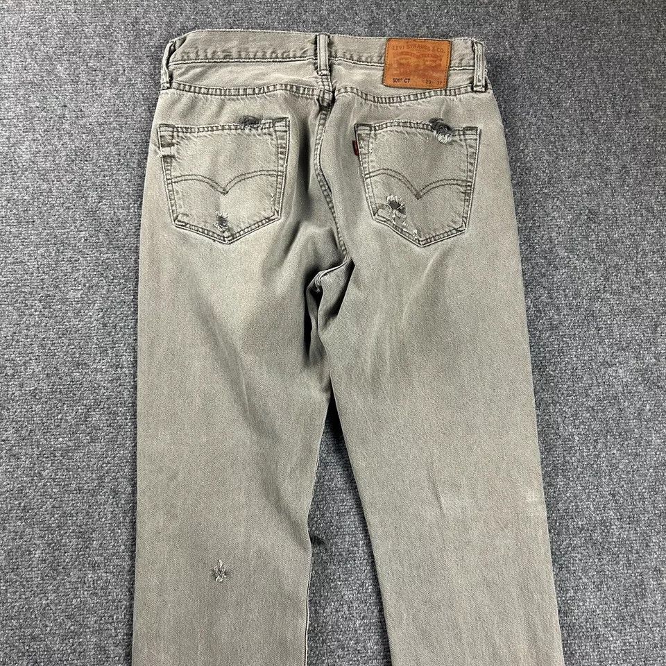 Levi's Levi's Jeans Mens 29x32 Gray Denim 501 CT Skinny Distressed Size US 29 - 6 Thumbnail