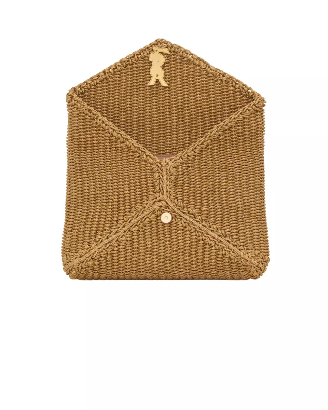 Saint Laurent Paris SAINT LAURENT Cassandre Envelope Large Brown Pouch New Size ONE SIZE - 3 Thumbnail