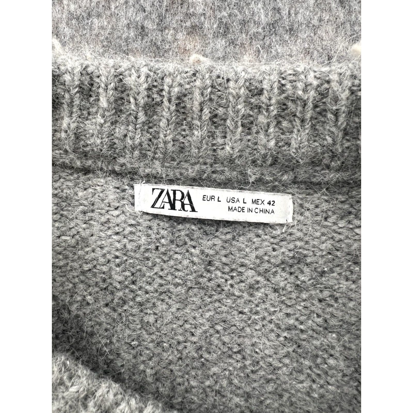 Zara Zara Womens Knit Crewneck Sweater Pullover Blue 100% Cotton L Regular Raglan Long Sleeve Knit - Vintage No Size L / US 10 / IT 46 - 5 Thumbnail