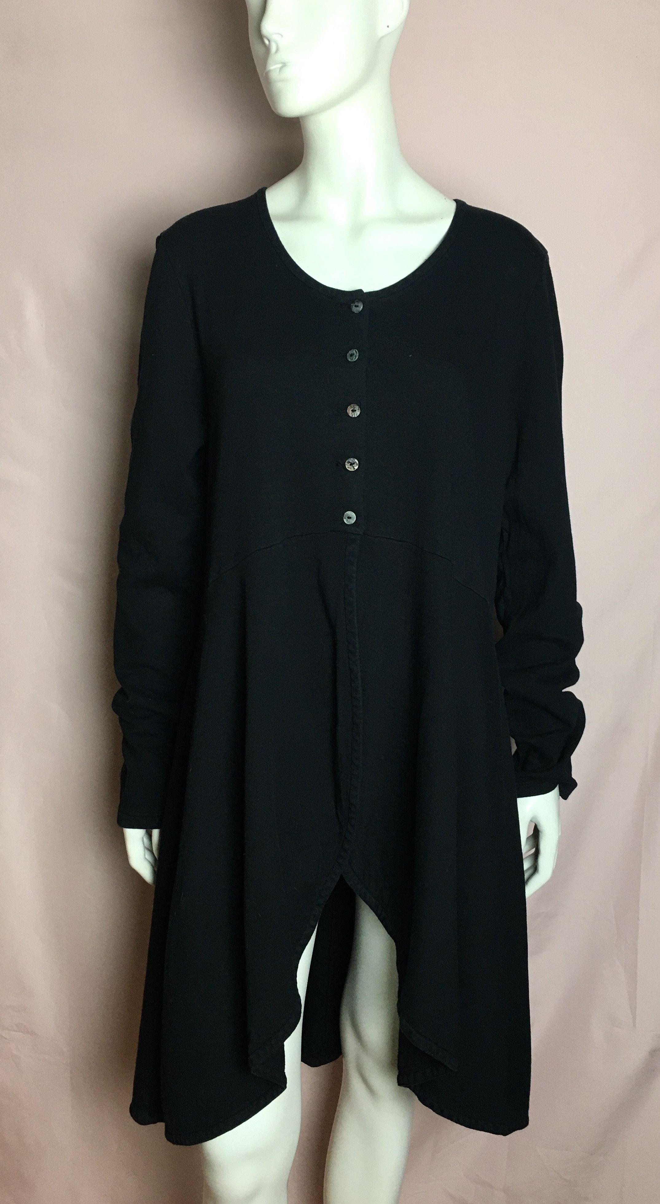 Rundholz Privatsachen Commerz Cocoon Black Cotton Oversized Dress Size M / US 6-8 / IT 42-44 - 1 Thumbnail