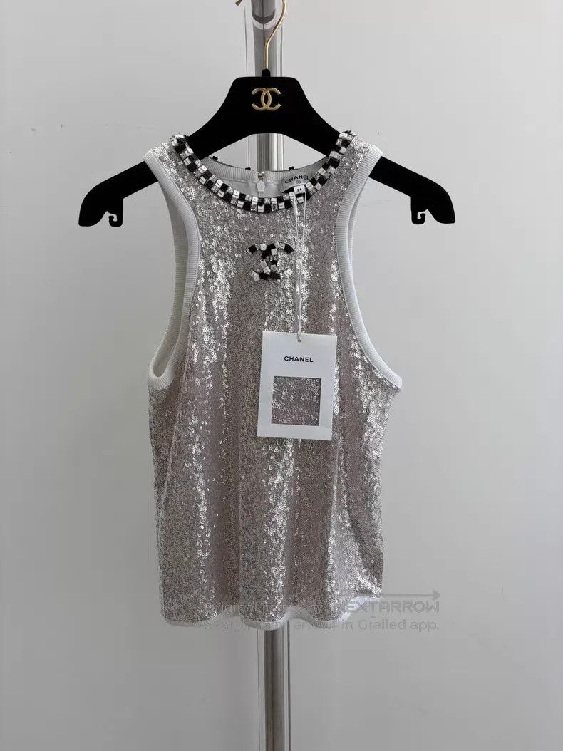 Chanel Chanel Early spring sequin heavy industry vest Size XXS / US 00 / IT 34 - 1 Thumbnail