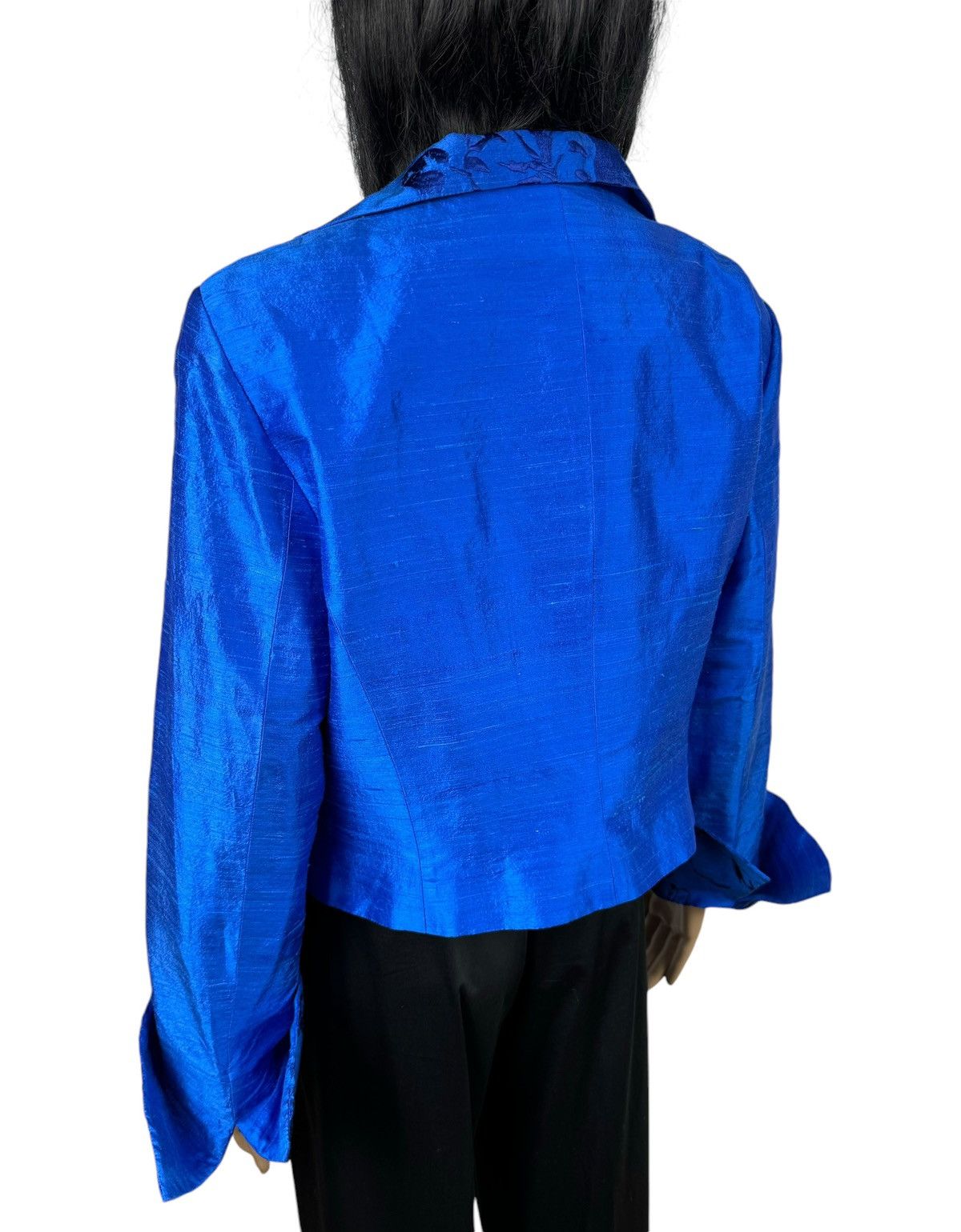 Designer Paule Vasseur Silk Jacket Embroidered Details size FR46 Size XL / US 12-14 / IT 48-50 - 6 Thumbnail