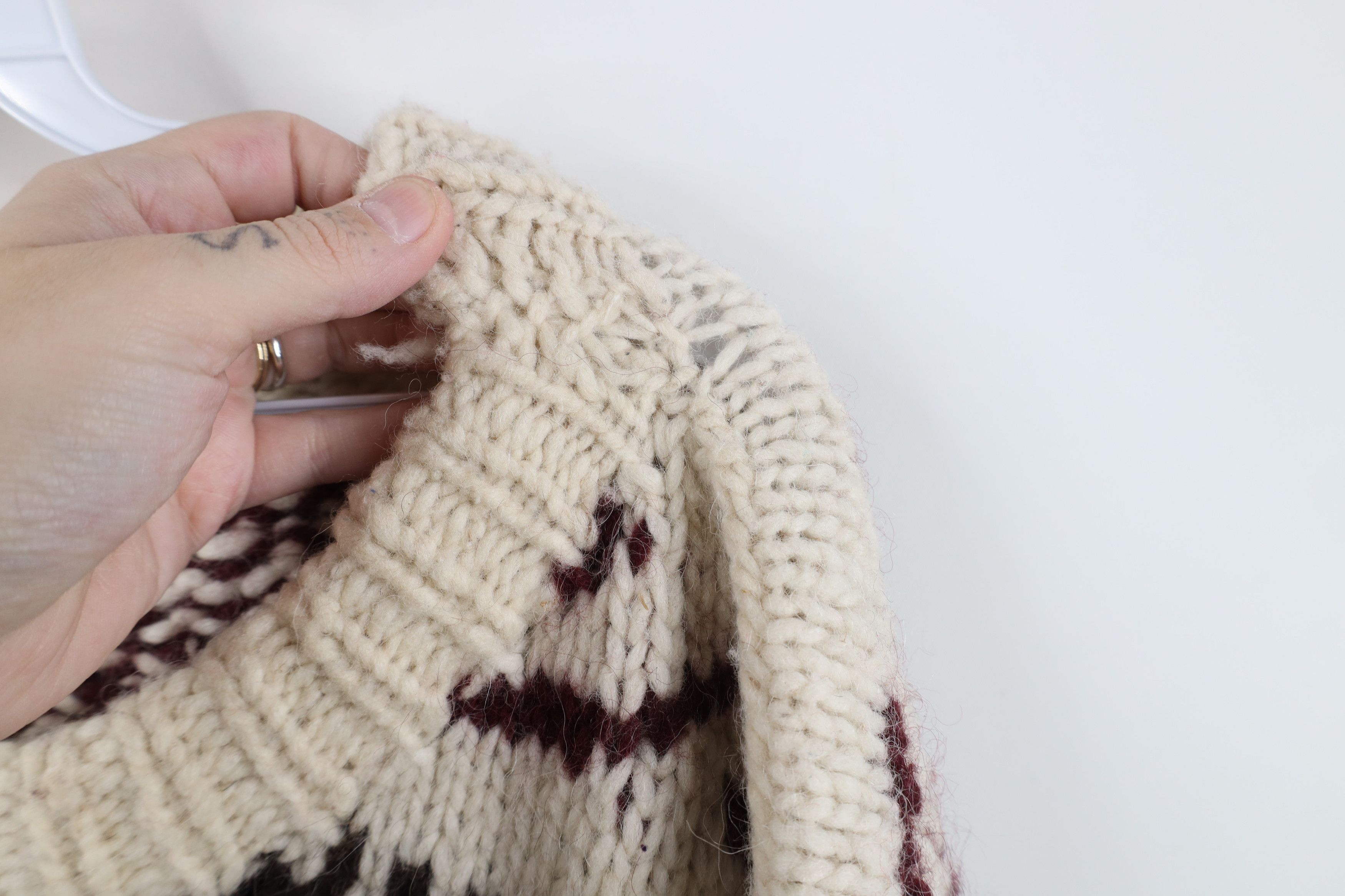 Vintage Vintage 50s 60s Streetwear Wool Cowichan Sweater Geometric Size US XXL / EU 58 / 5 - 8 Thumbnail