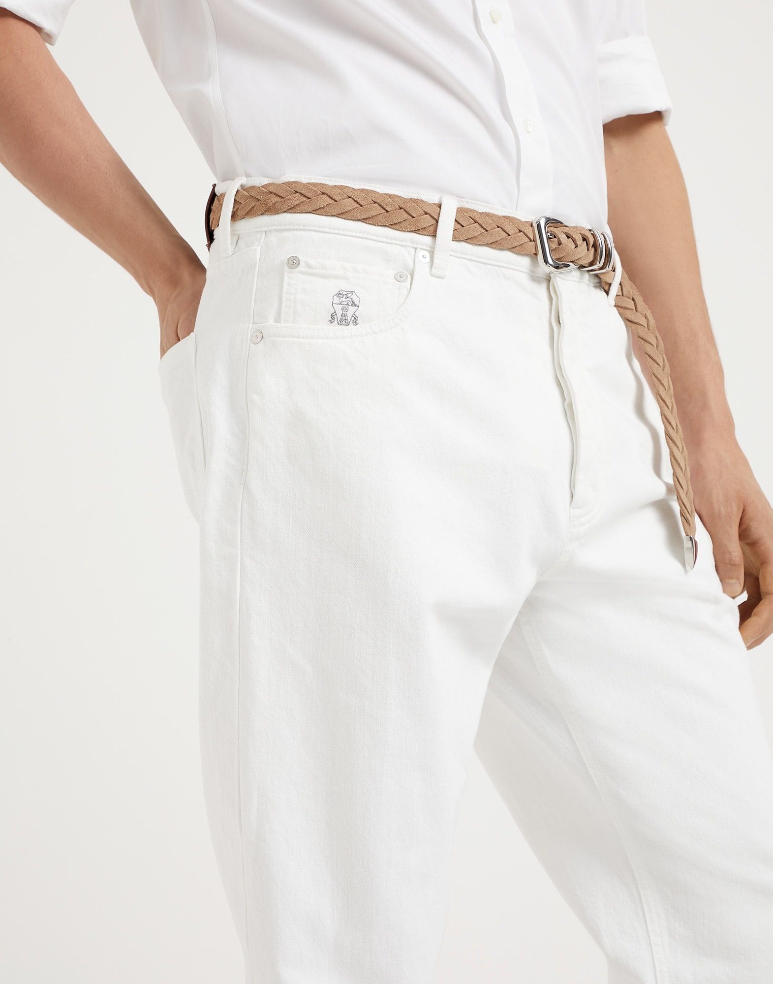 Brunello Cucinelli o1la1rc1a0925 Jeans Pants in White Size US 32 / EU 48 - 3 Thumbnail
