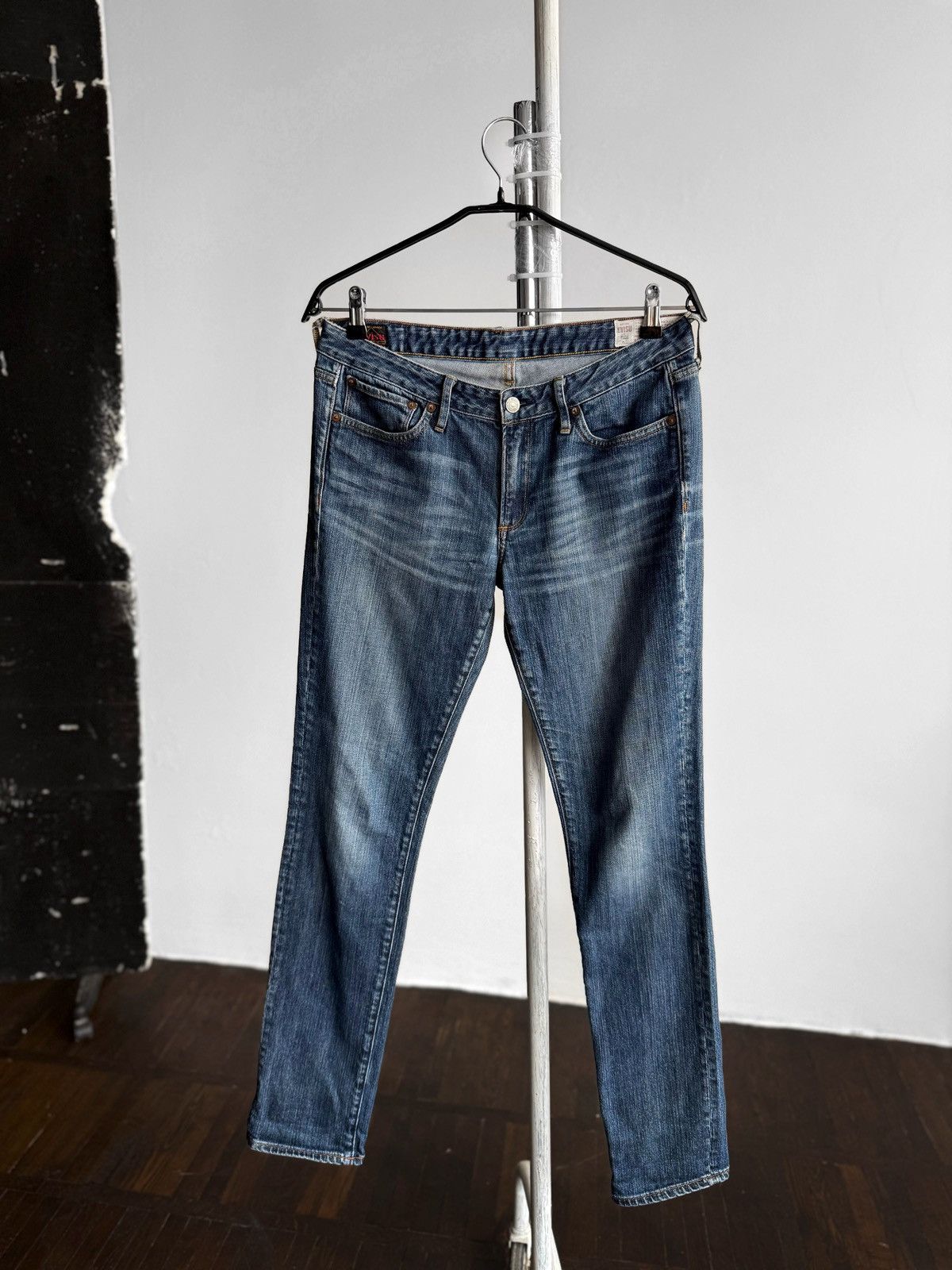 Evisu Womens Vintage Dark Blue Indigo Selvedge Jeans Pants