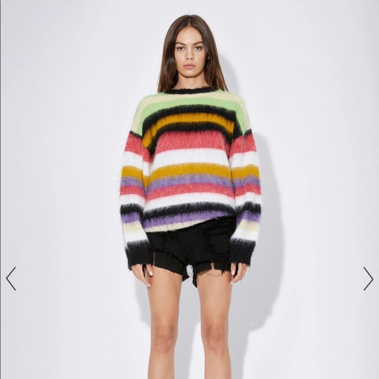 Rta RTA stripped sweater wool alpaca black red green size M S1 Size M / US 6-8 / IT 42-44 - 1 Thumbnail