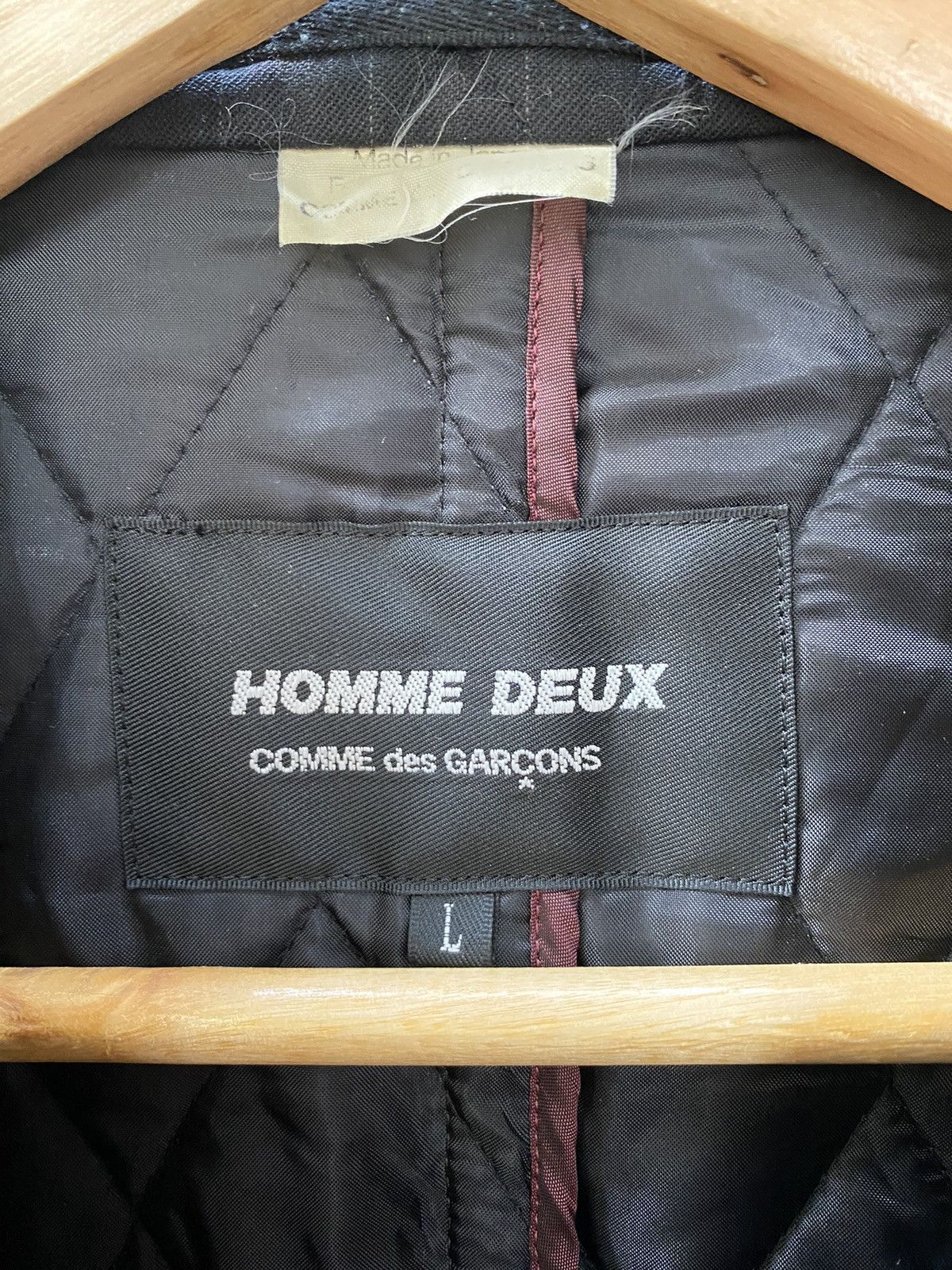 Comme des Garcons Homme Deux Diamond Quilt Wool Jacket Size US L / EU 52-54 / 3 - 8 Thumbnail