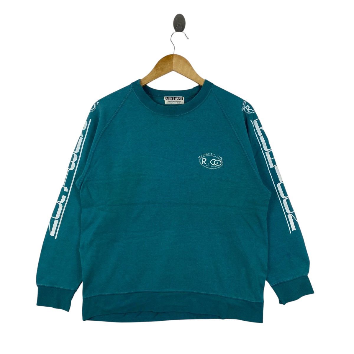 Vintage Vintage Rubicon R.CO Teal Sleeve Print Sweatshirt Japan L Size US L / EU 52-54 / 3 - 1 Thumbnail