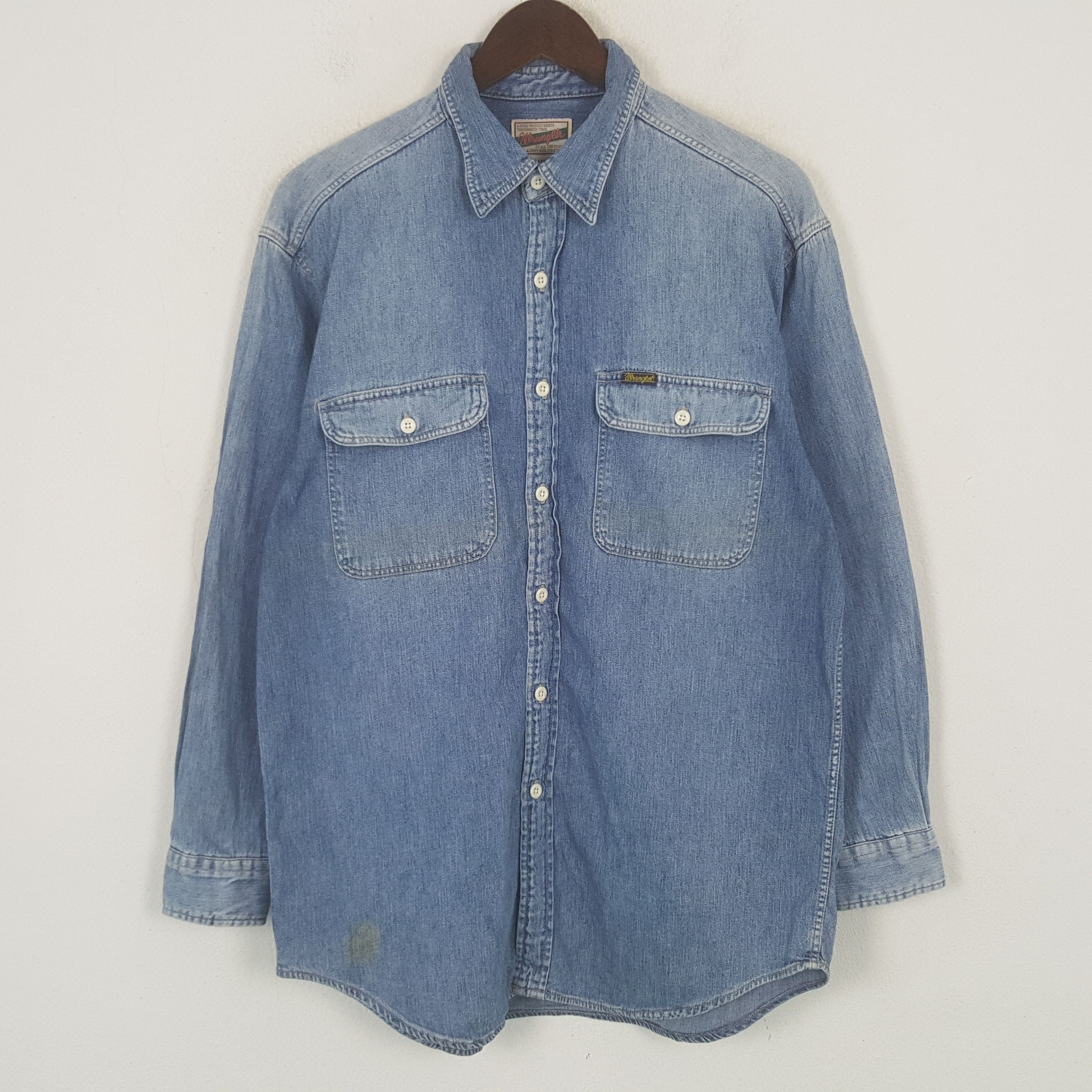 Wrangler Vintage Wrangler Denim Button Up Shirt Size US M / EU 48-50 / 2 - 1 Thumbnail