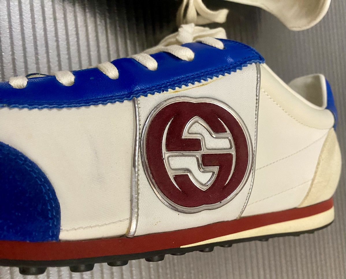Gucci Gucci 🇮🇹 x Tom Ford white blue suede GG sneaker 9.5uk VINTAGE Size US 10.5 / EU 43-44 - 1 Thumbnail