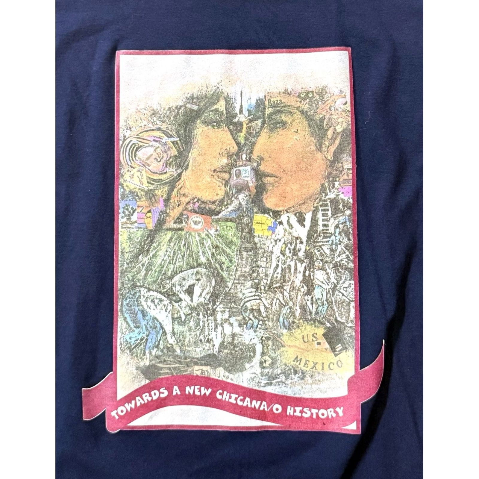 Fruit Of The Loom VINTAGE Towards A New Chicana/o History Shirt XL La Lucha Sigue USA Mexico Nike Size US XL / EU 56 / 4 - 3 Thumbnail