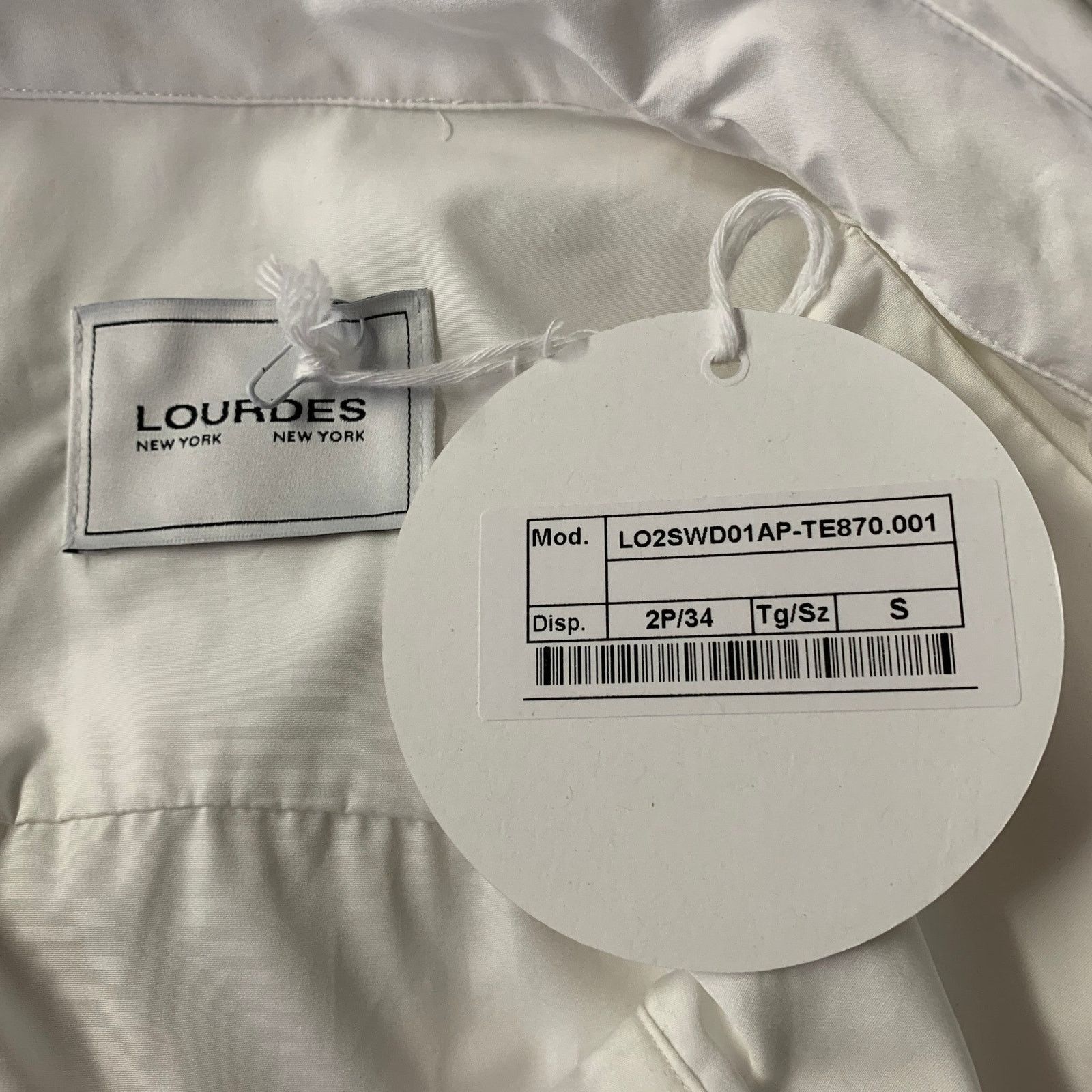 Lourdes LOURDES Size S White Cotton Button Up Knee-Length Dress Size S / US 4 / IT 40 - 6 Thumbnail