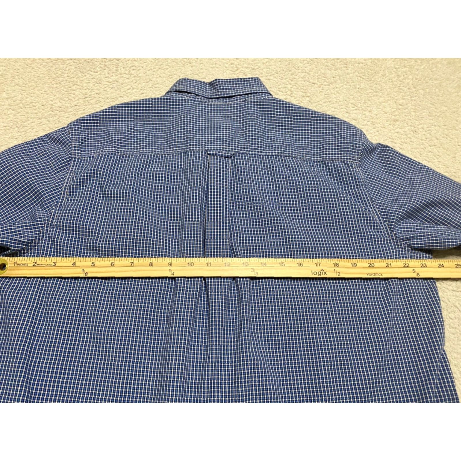 Chaps Chaps Ralph Lauren Mens Large Shirt Blue Plaid Check Long Sleeve Button-Down Shirt L Green Cotton, Polyester Size US L / EU 52-54 / 3 - 7 Thumbnail