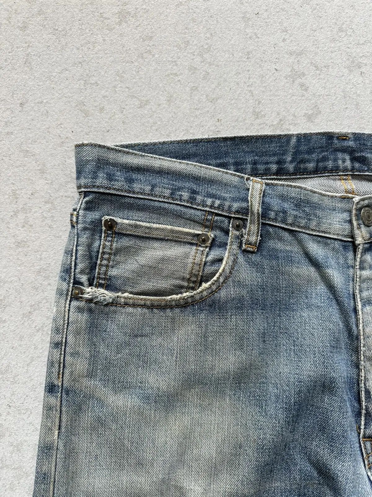 Uniqlo UNIQLO Japan Blue Washed Distressed Denim Pants Size US 36 / EU 52 - 3 Thumbnail
