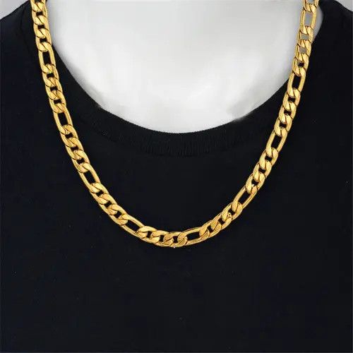 VIBE Gold Chain Figaro Necklace 21.7in 7mm Size ONE SIZE - 7 Thumbnail