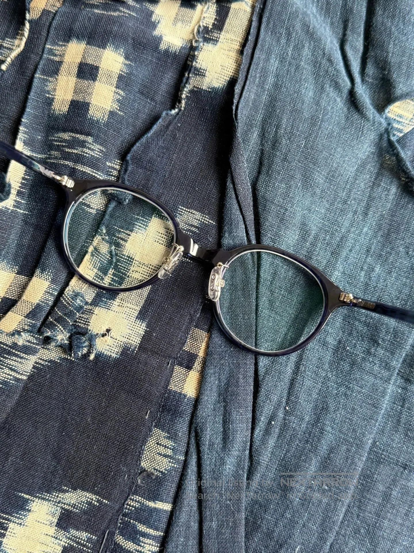 Hakusan Megane Baishan Retro Blue Glasses. Size ONE SIZE - 5 Thumbnail