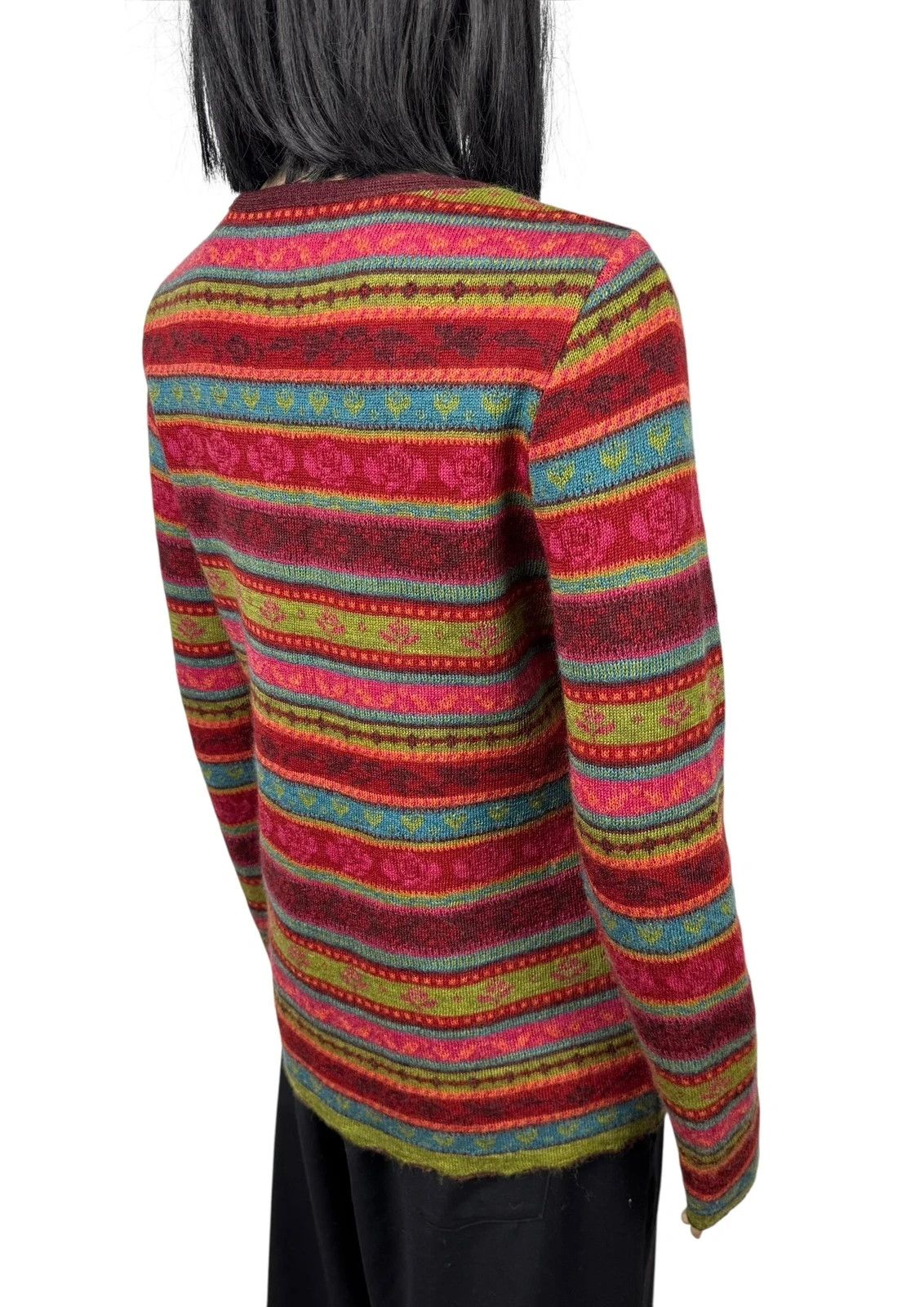 Other Flomax Wool Knit Cardigan Striped Floral Pattern size S Size S / US 4 / IT 40 - 7 Thumbnail