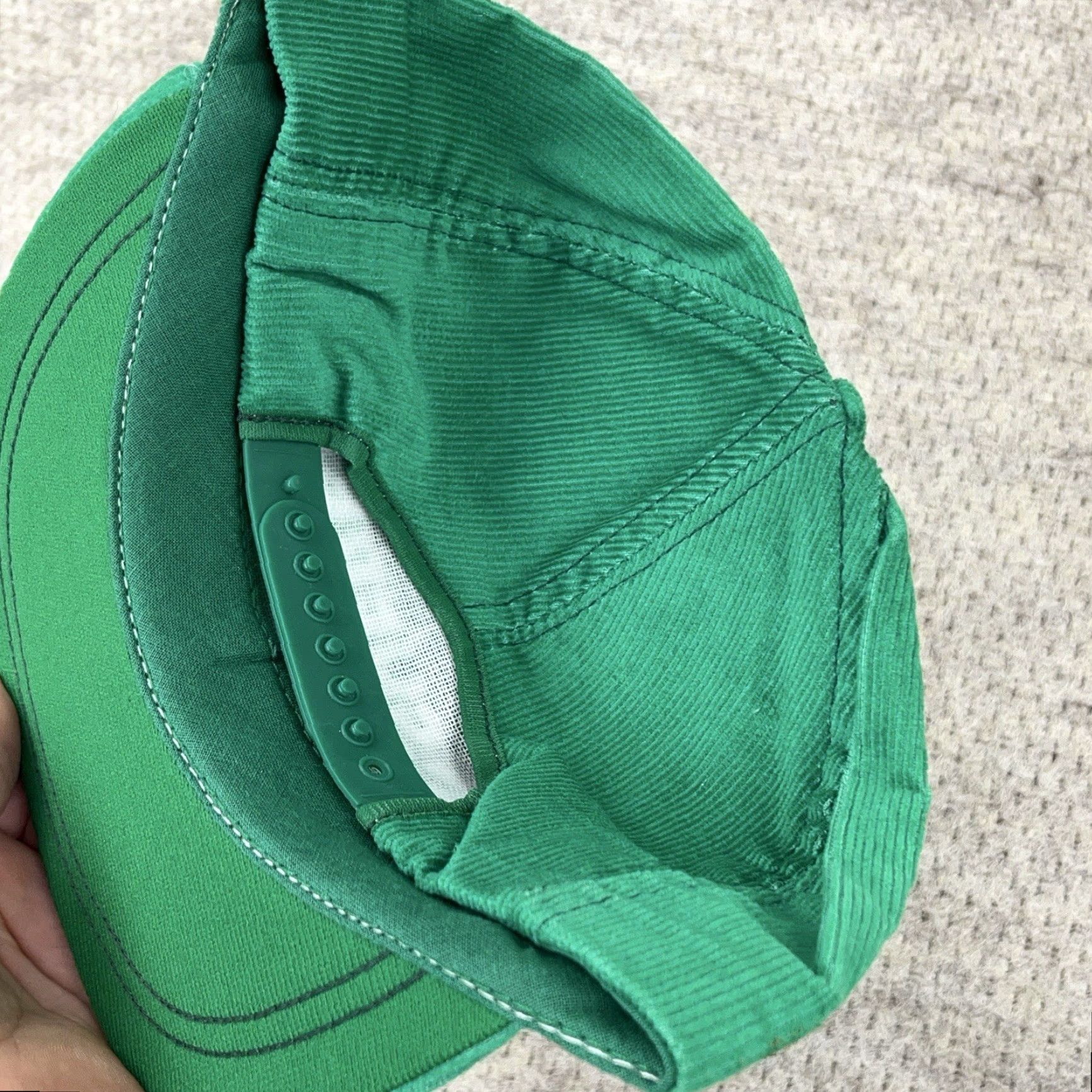 Vintage VINTAGE Corduroy Trucker Hat Cap SnapBack Green Made In USA Sherex Coal Mine 80s Mens Adjustable Hat Green 80s Retro USA Trucker Hat Size ONE SIZE - 6 Thumbnail