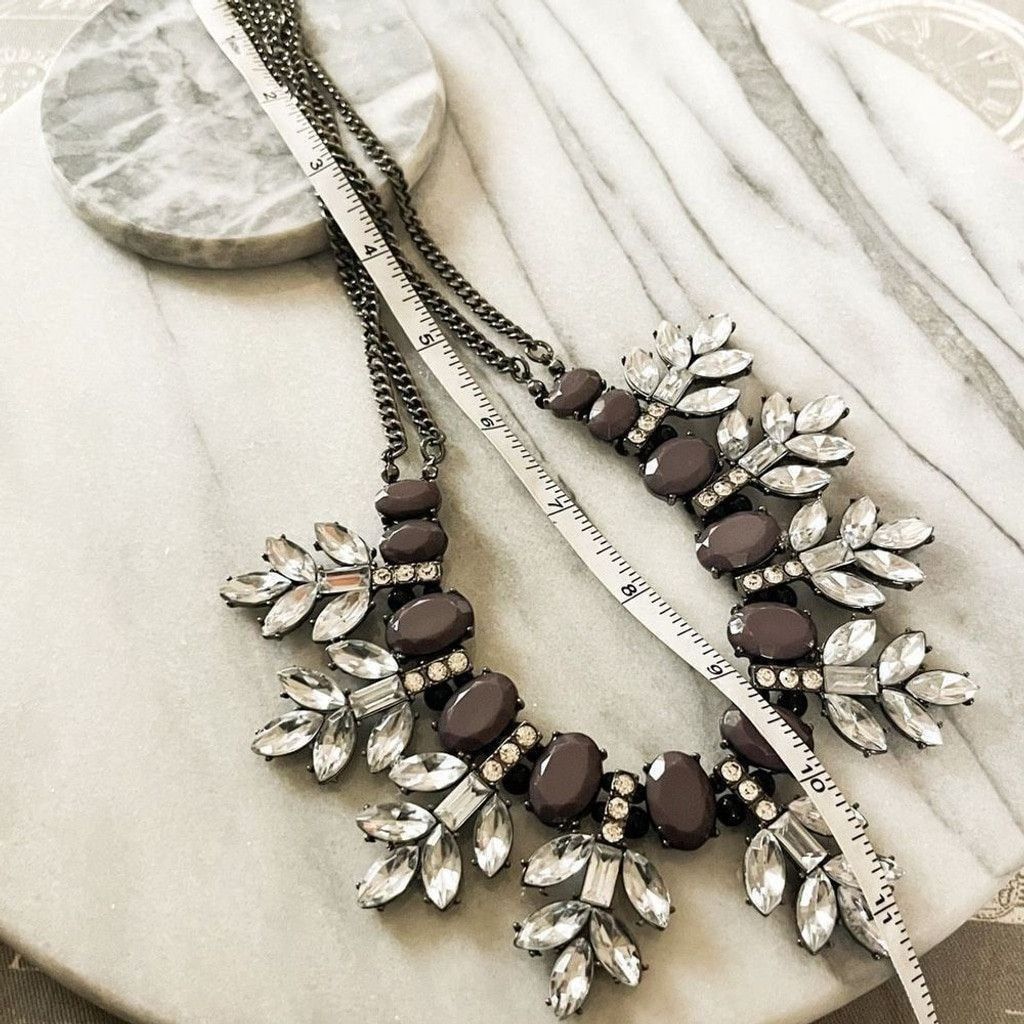 Designer Natasha Couture Statement Necklace Purple Clear Size ONE SIZE - 6 Thumbnail