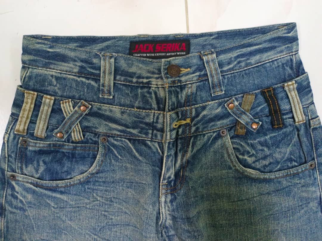 If Six Was Nine Vtg Jack Serika Double Waist Seditionaries Punk Denim Pants Size US 29 - 4 Thumbnail