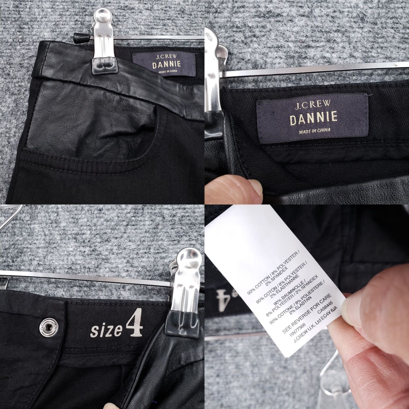 J.Crew J.CREW Pants Womens Black Dannie Skinny Leg Stretch Snap Pockets Size 26" / US 2 / IT 38 - 8 Thumbnail
