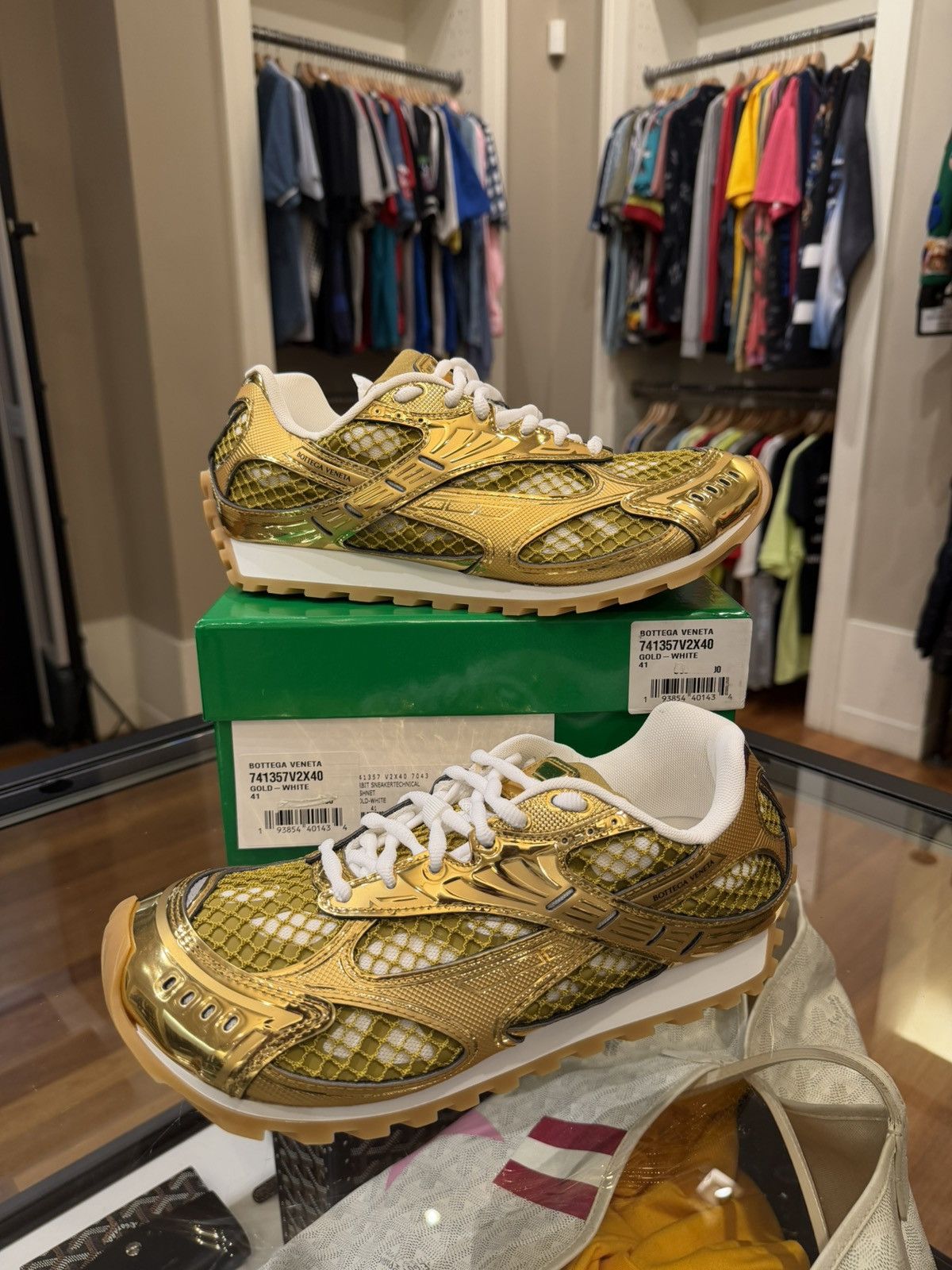 Bottega Veneta Bottega Veneta Orbit Sneaker - Gold/White Size US 8 / EU 41 - 3 Thumbnail